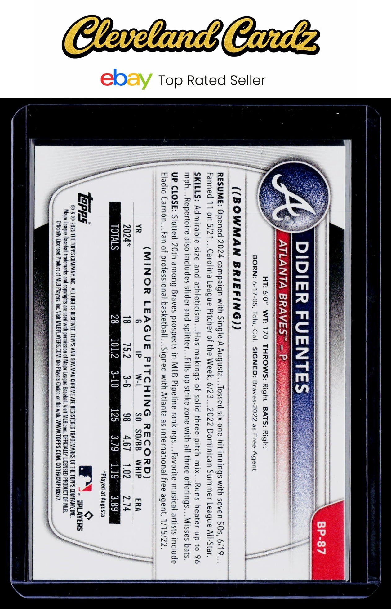 2025 Bowman #BP-87 Didier Fuentes Prospects