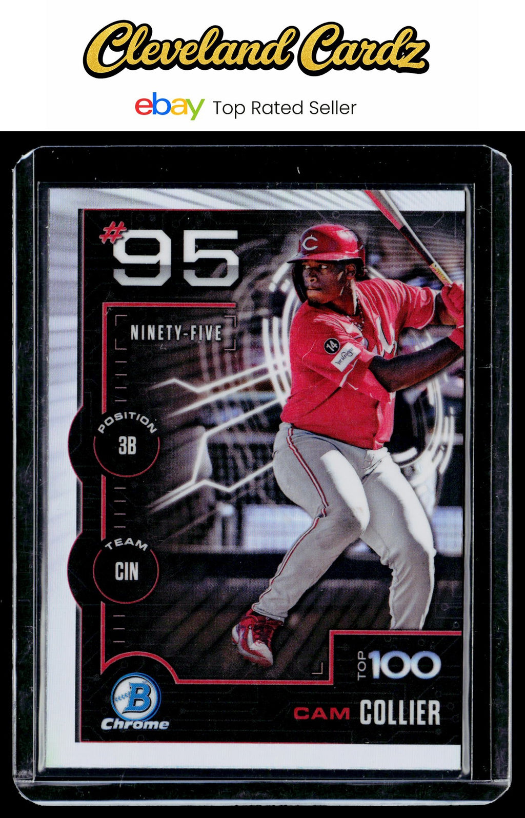 2025 Bowman #BTP-95 Cam Collier Bowman Scouts Top 100 Refractor
