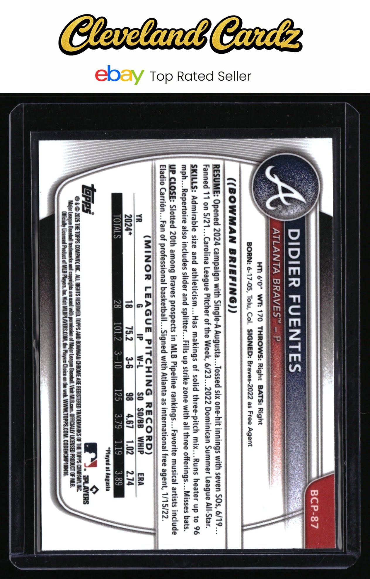 2025 Bowman #BCP-87 Didier Fuentes Chrome Prospects