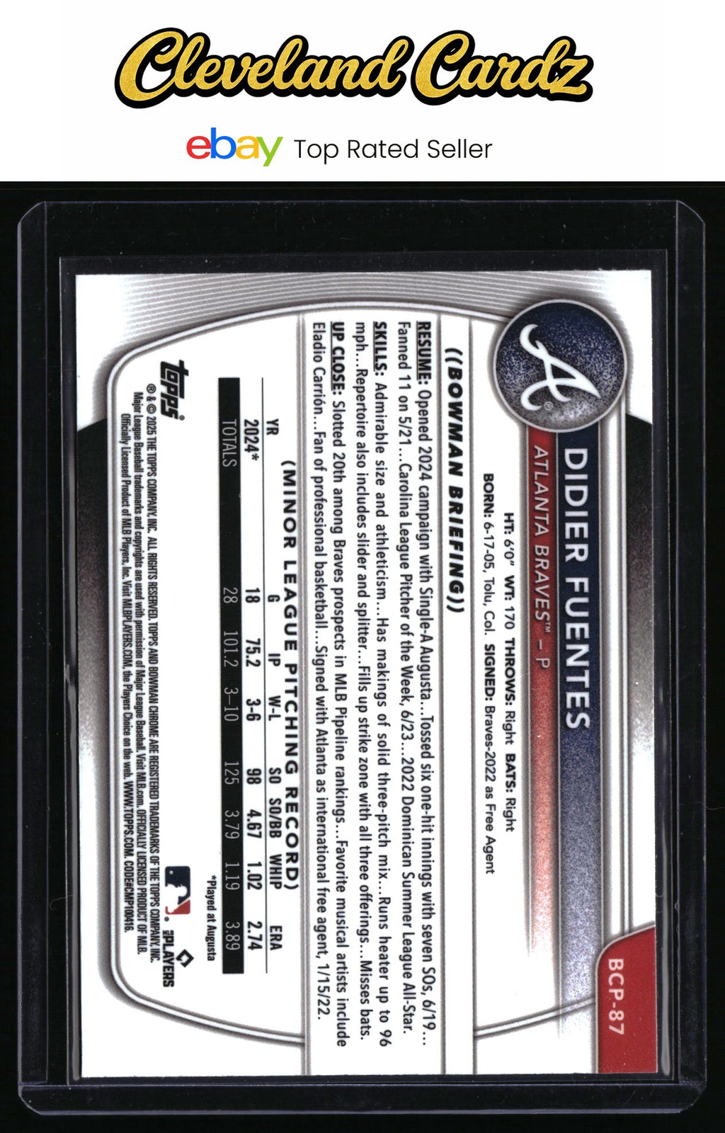 2025 Bowman #BCP-87 Didier Fuentes Chrome Prospects