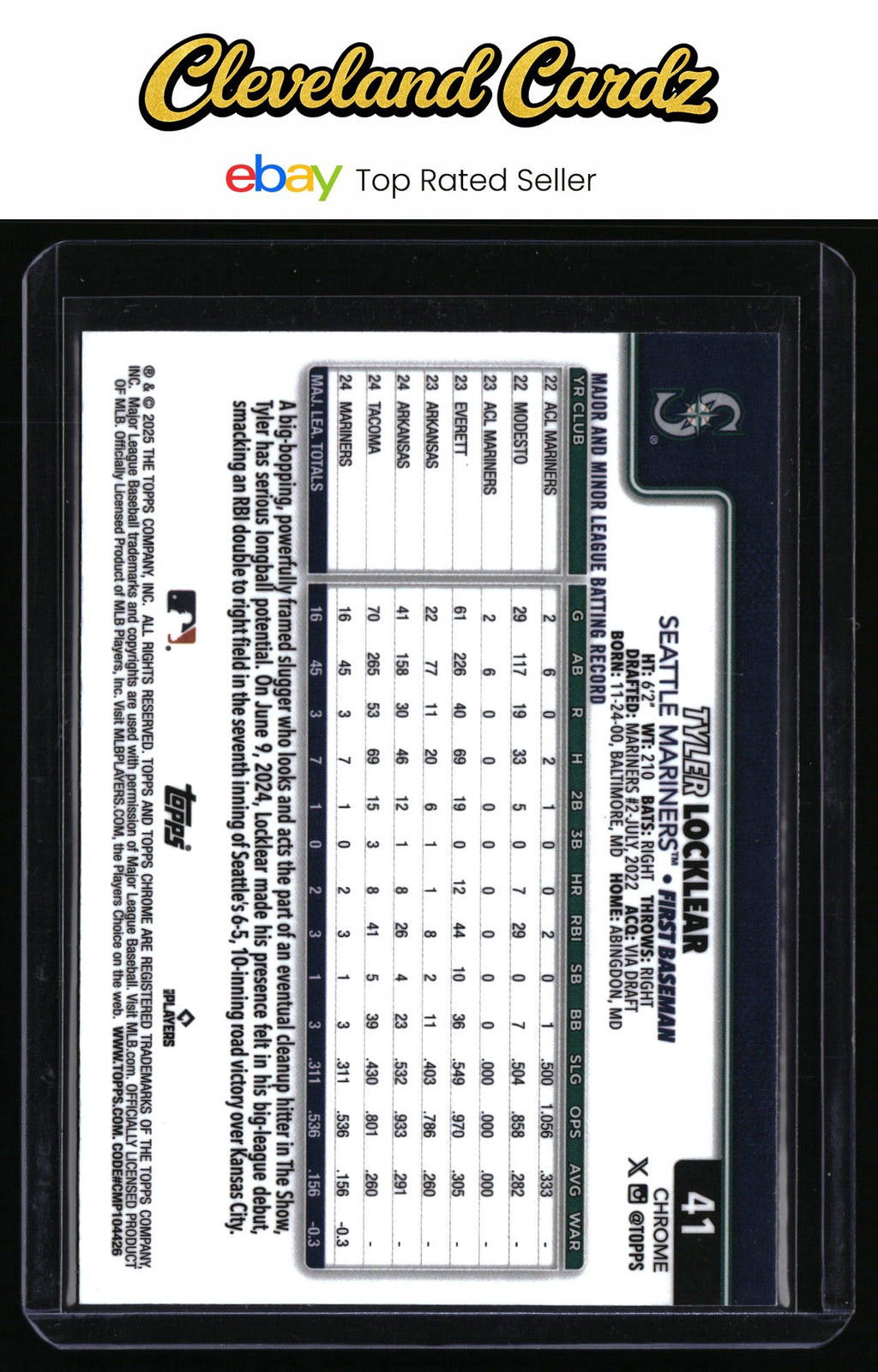 2025 Topps Chrome #41 Tyler Locklear