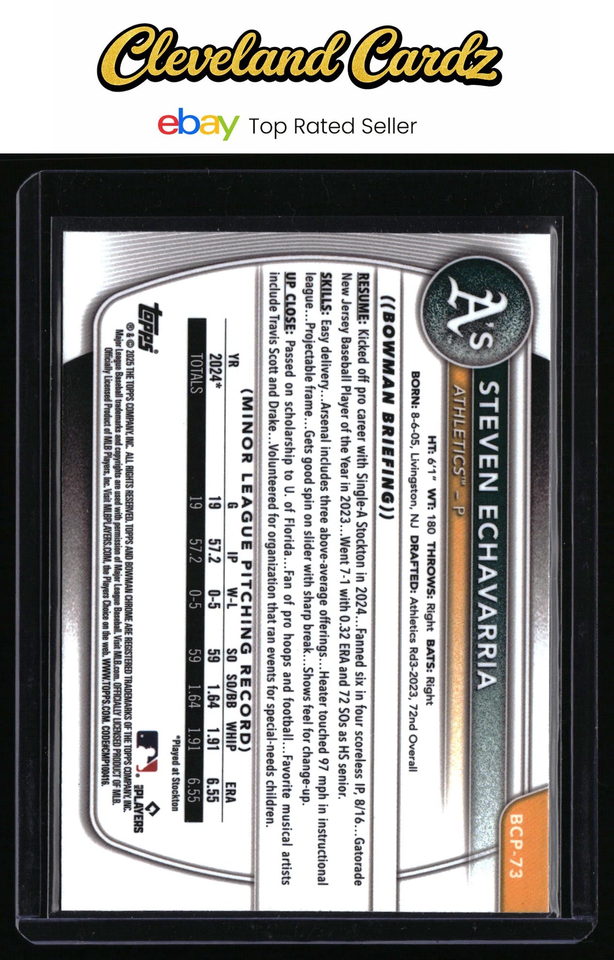 2025 Bowman #BCP-73 Steven Echavarria Chrome Prospects