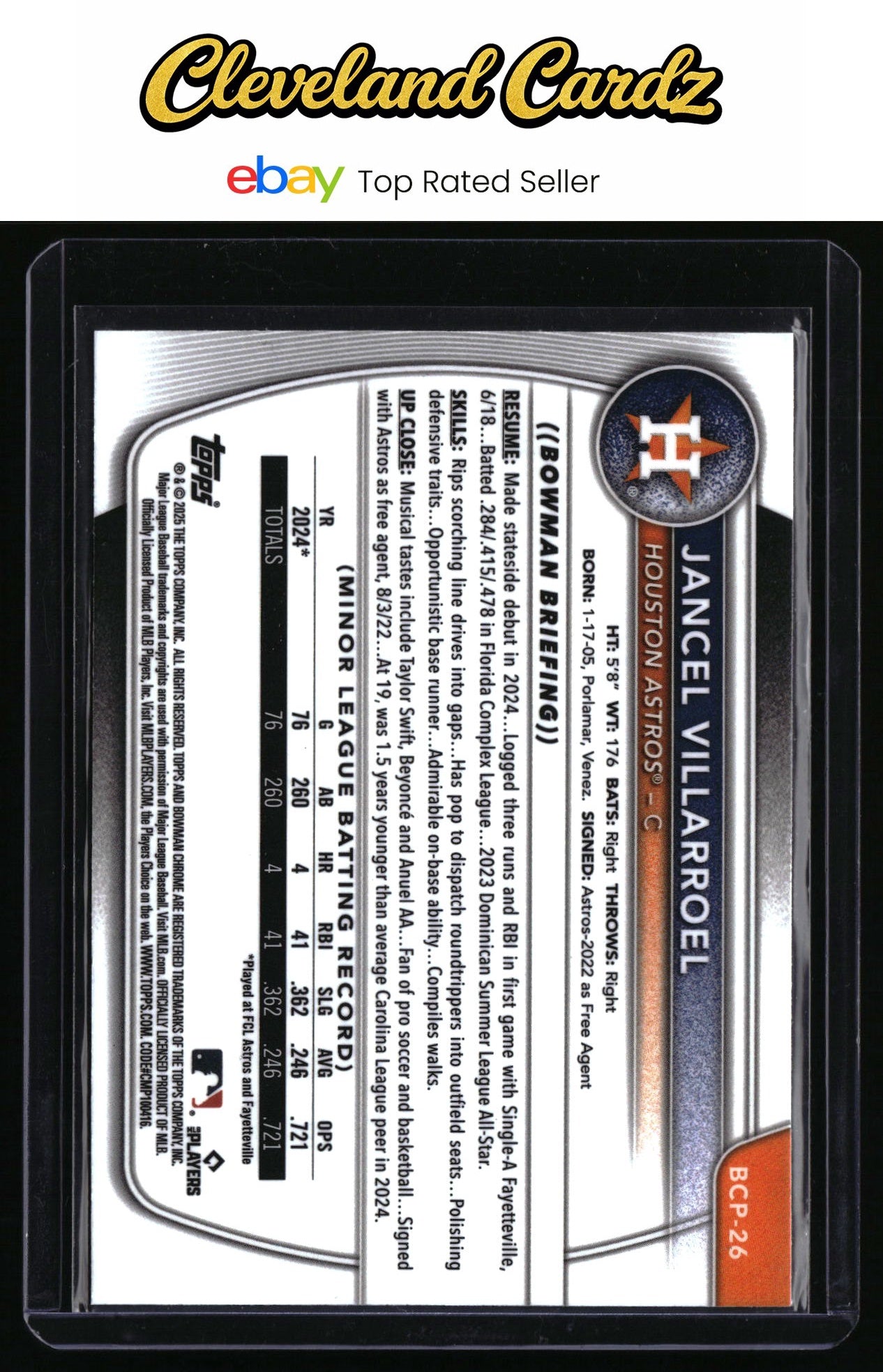 2025 Bowman #BCP-26 Jancel Villarroel Chrome Prospects