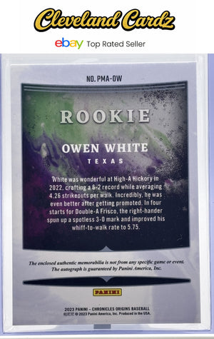 2023 Panini Origins Rookie Material Auto Blue #PMA-OW Owen White #/25 RC