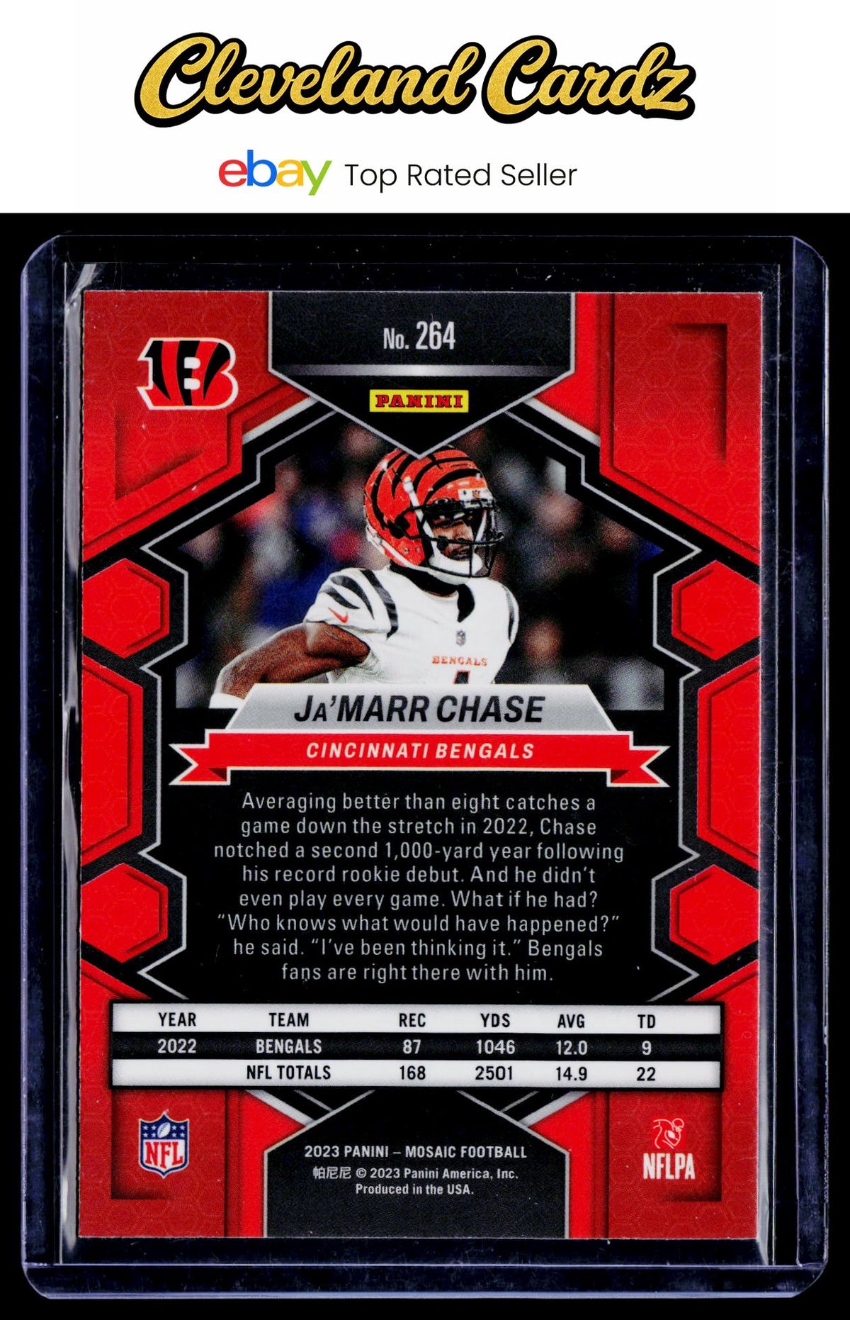 2023 Panini Mosaic #264 Ja'Marr Chase National Pride