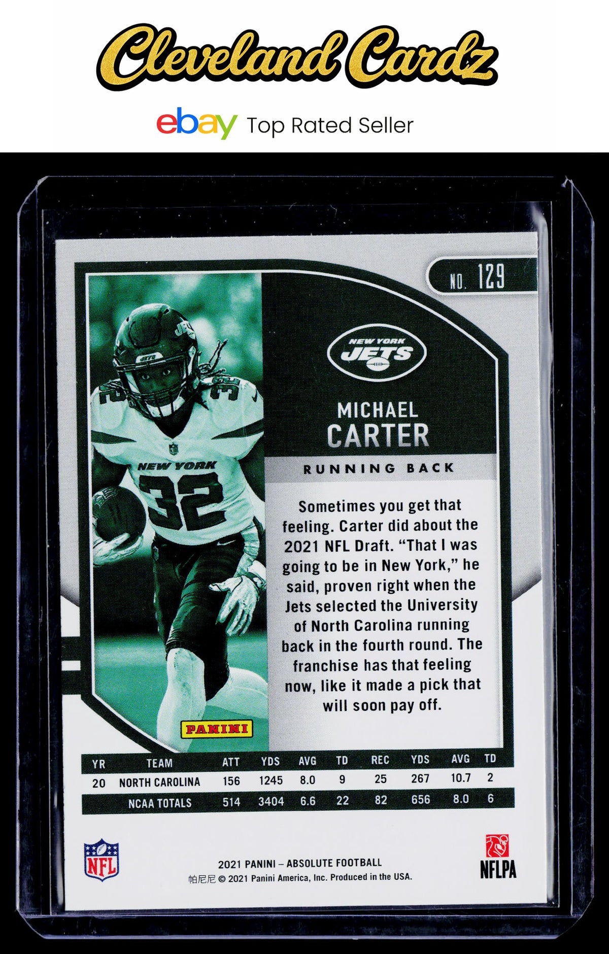 2021 Panini Absolute #129 Michael Carter RC