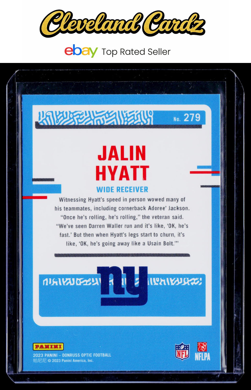 2023 Donruss Optic #279 Jalin Hyatt Rated Rookie