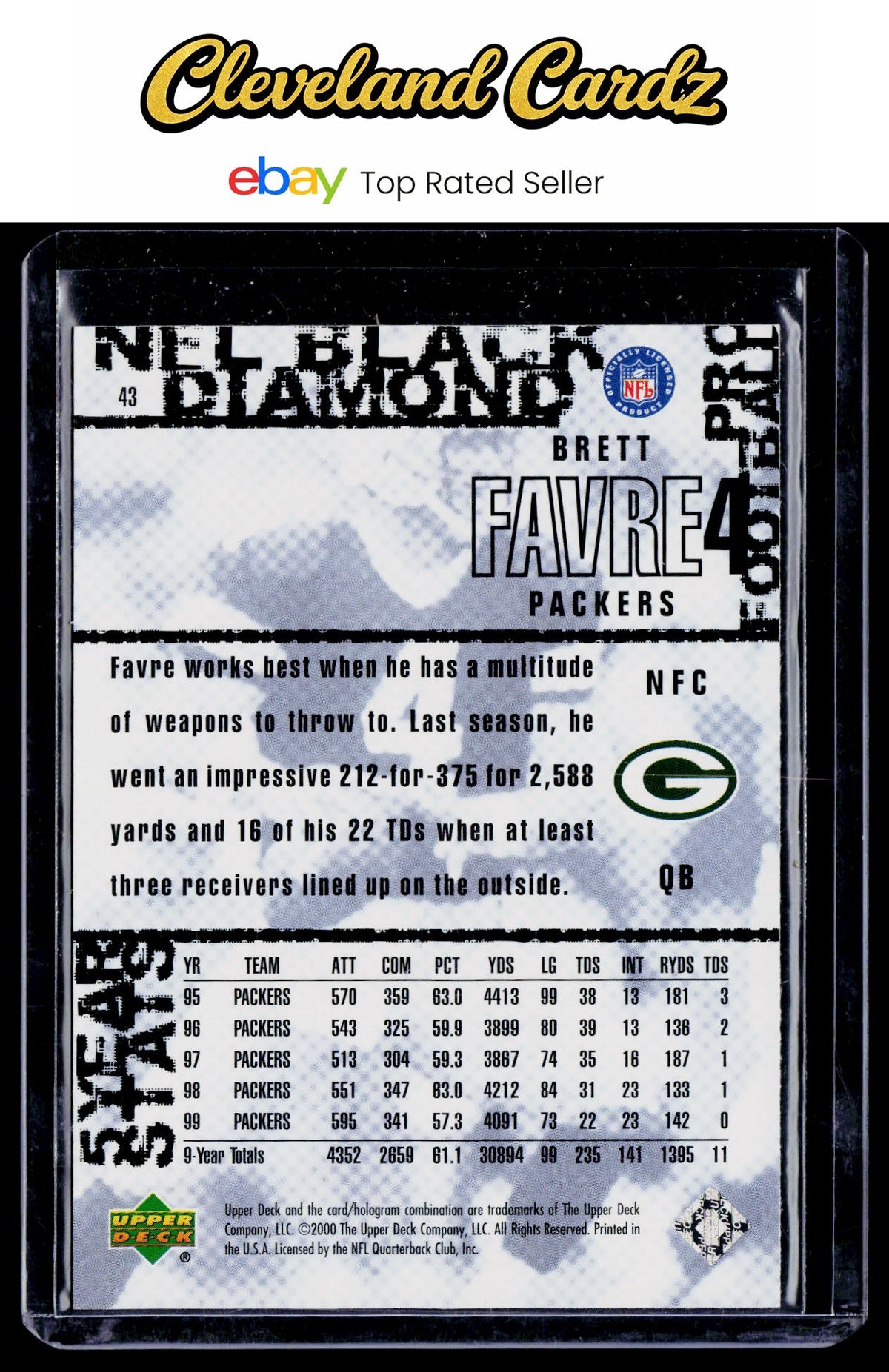 2000 Upper Deck Black Diamond #43 Brett Favre