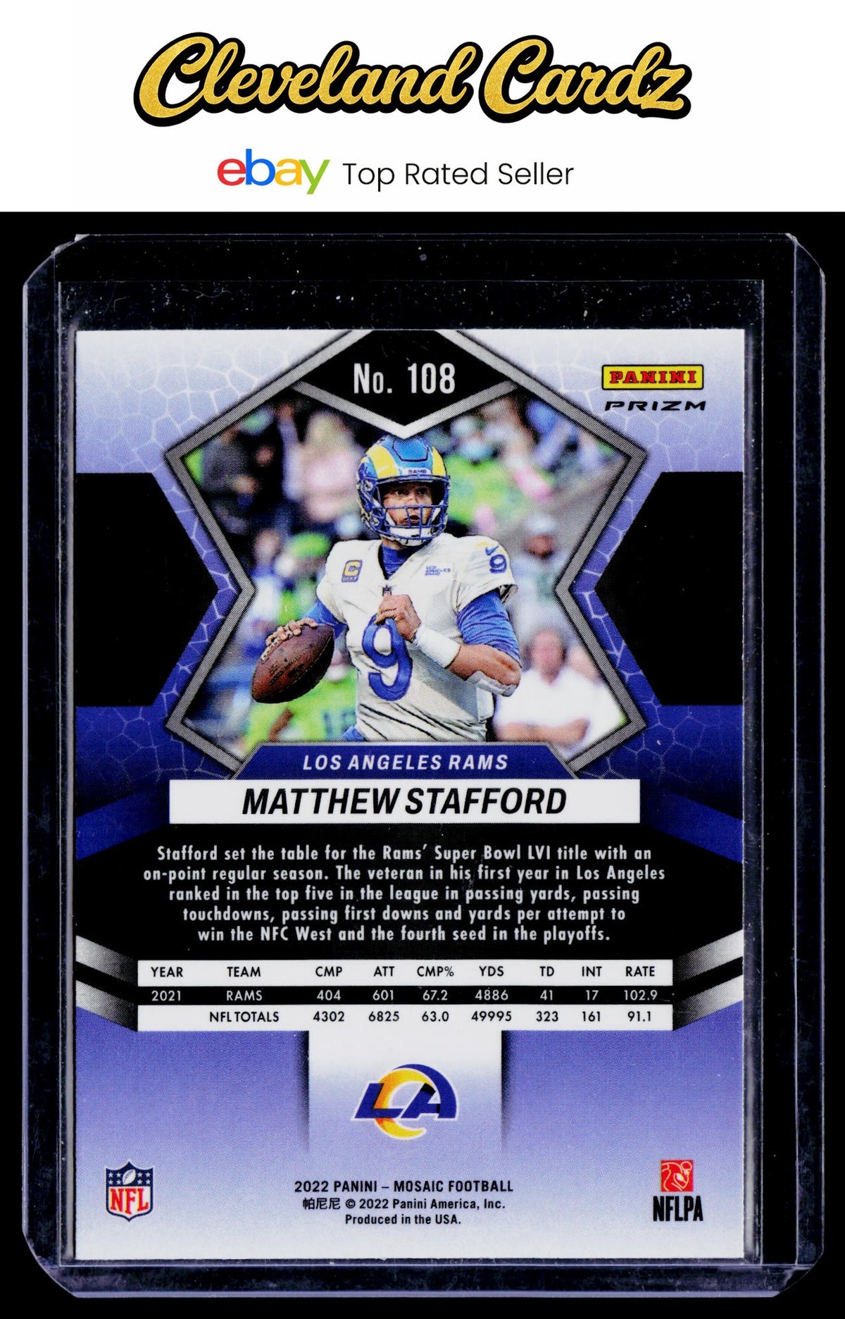 2022 Panini Mosaic #108 Matthew Stafford Silver Prizm