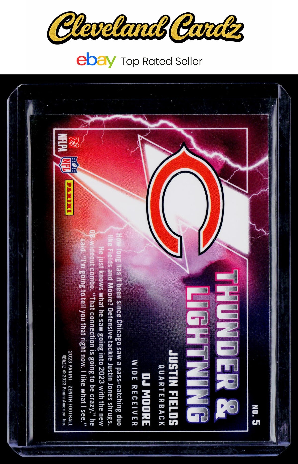2023 Panini Zenith #5 DJ Moore / Justin Fields Thunder and Lightning