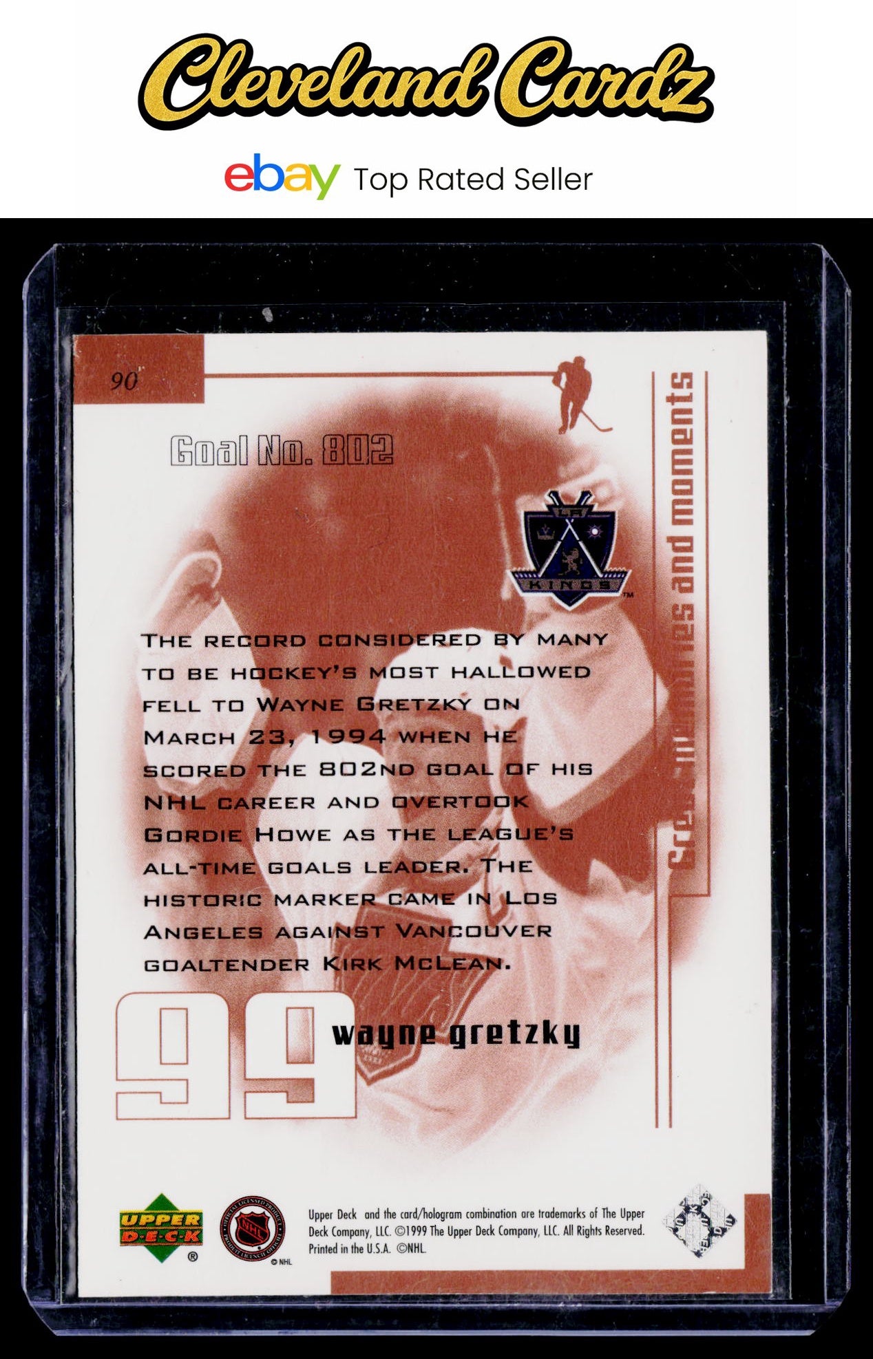 1999 Upper Deck Wayne Gretzky Living Legend #90 Wayne Gretzky
