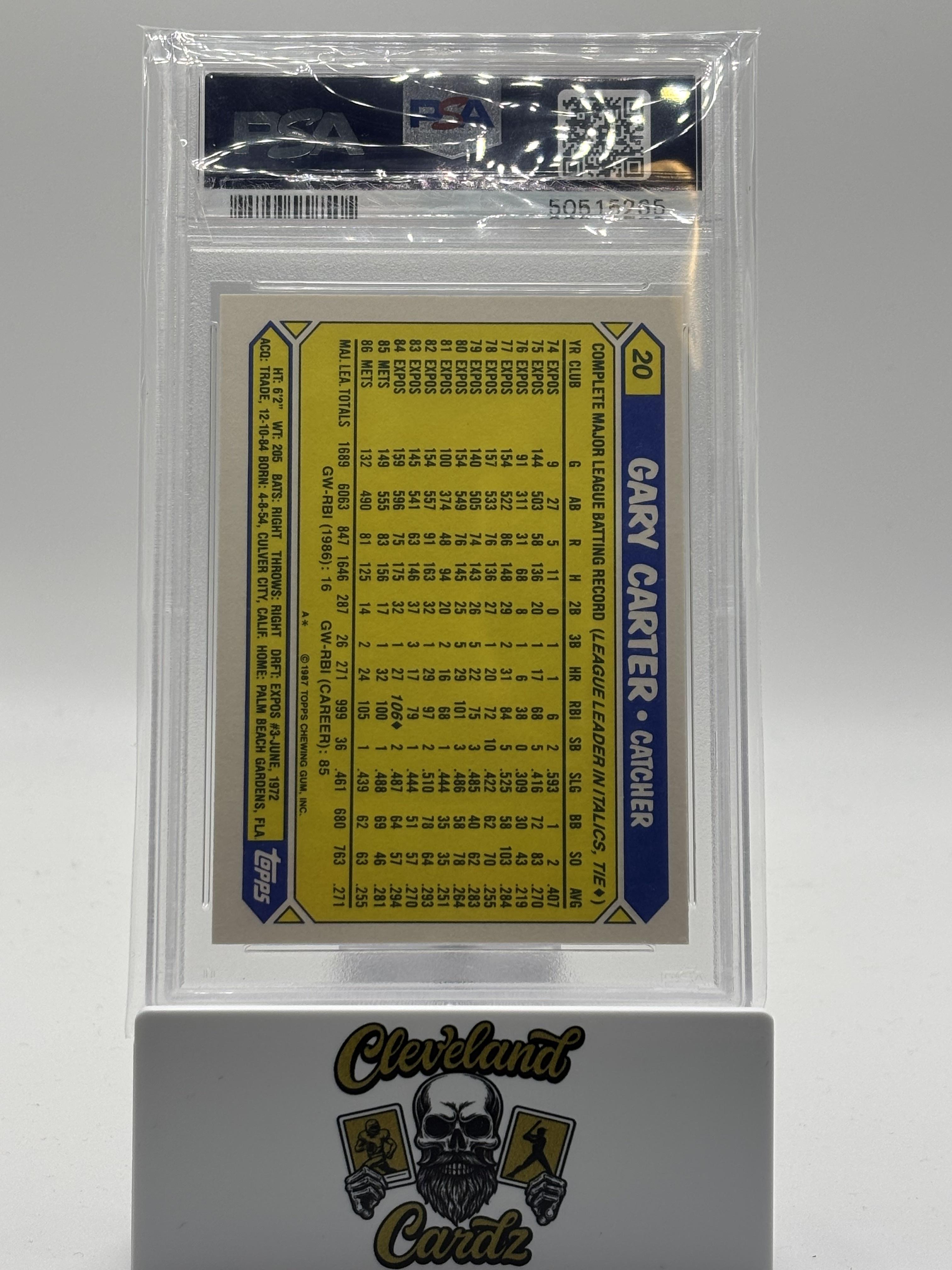 1987 Topps *TIFFANY* #20 Gary Carter PSA 8