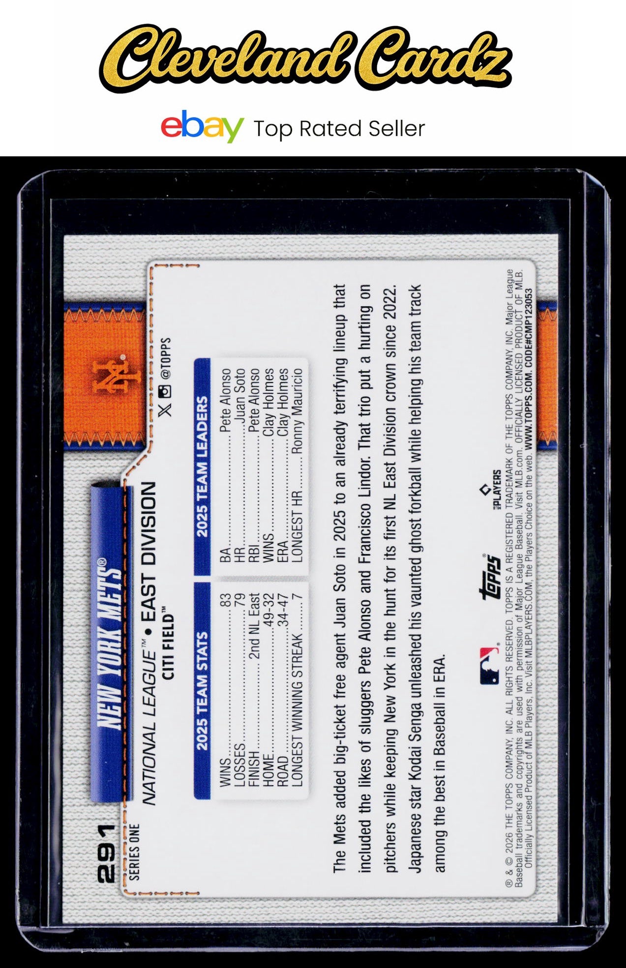 2026 Topps #291 New York Mets Spring Training