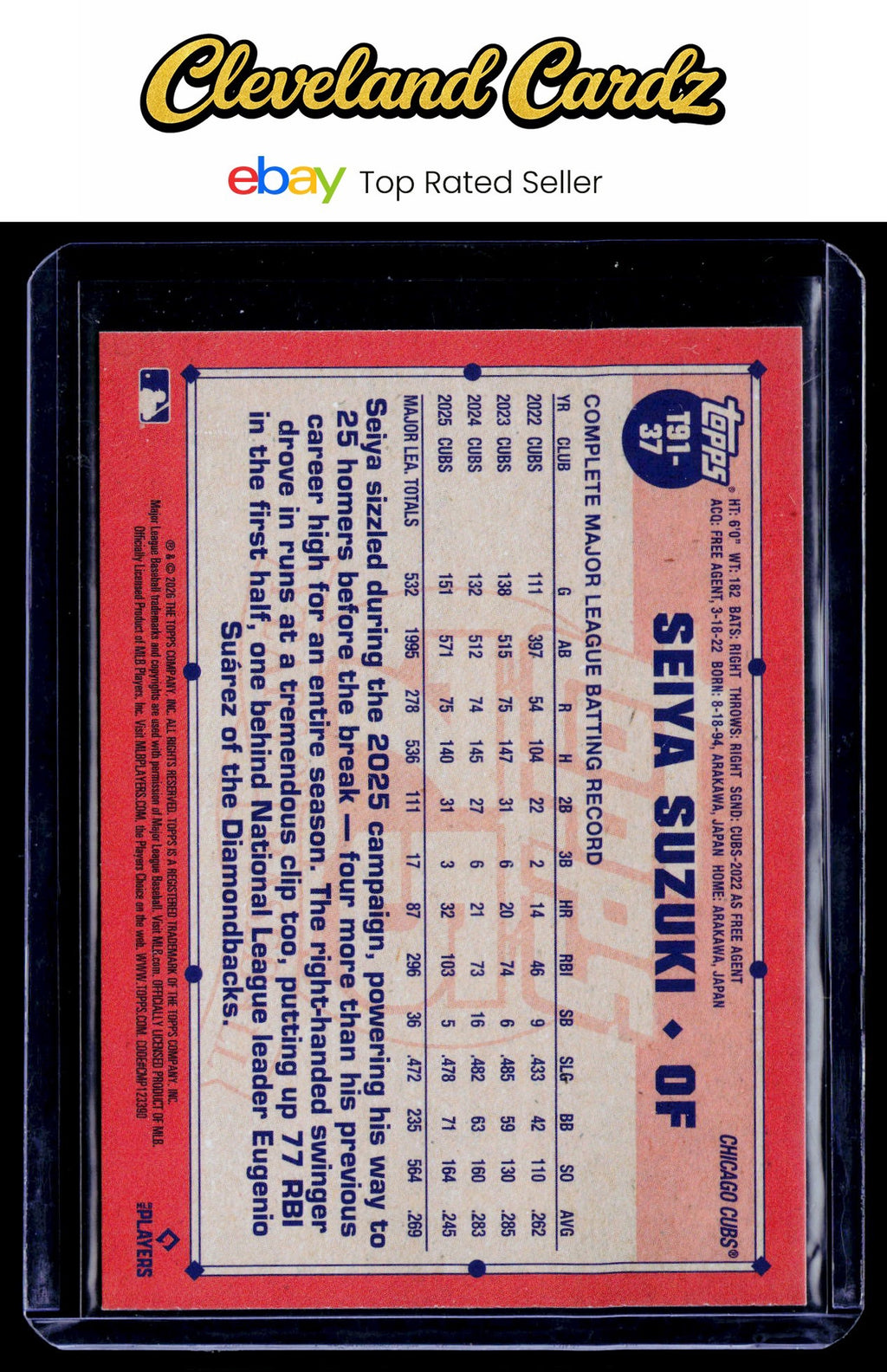 2026 Topps #T91-37 Seiya Suzuki