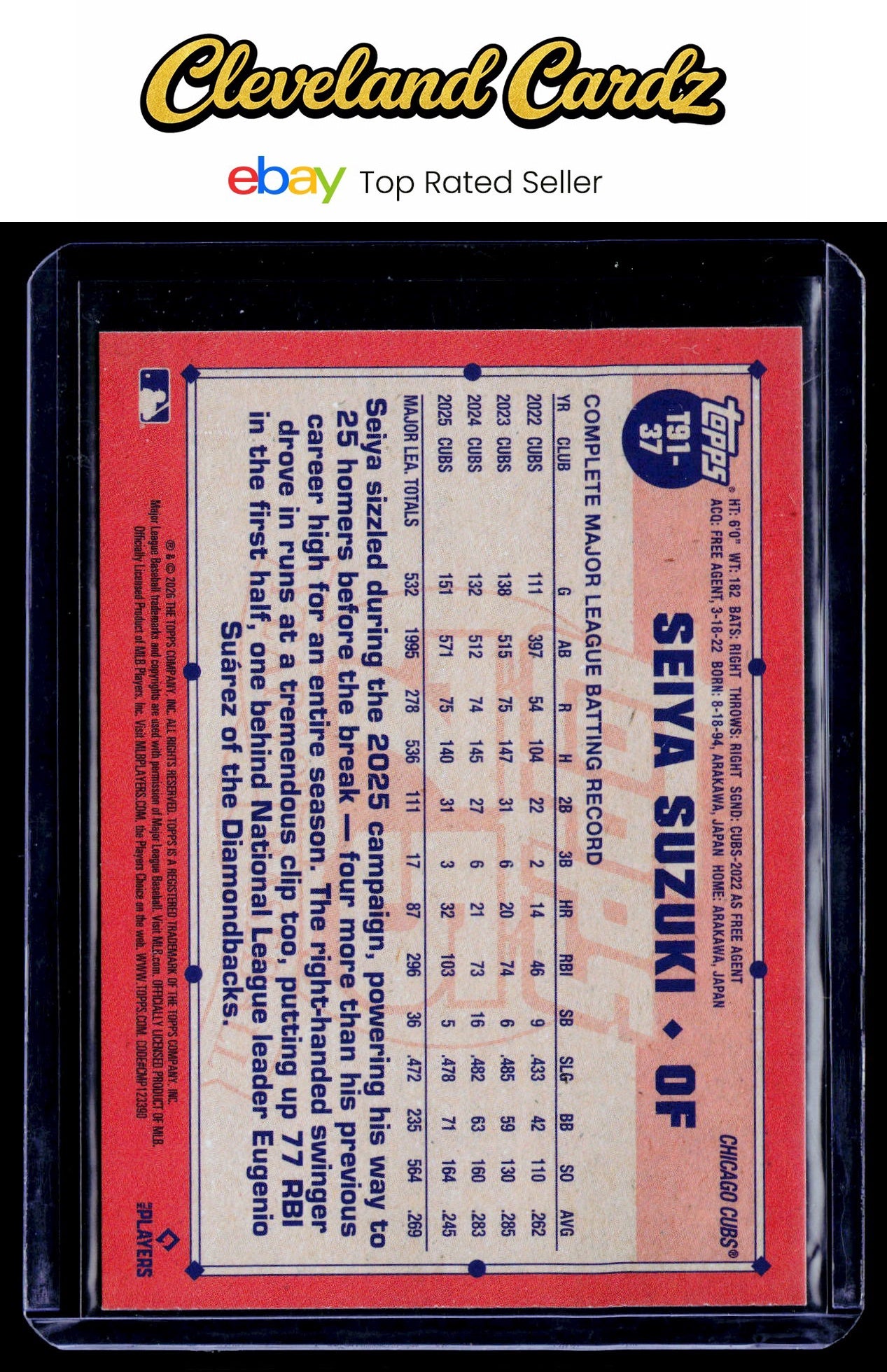 2026 Topps #T91-37 Seiya Suzuki