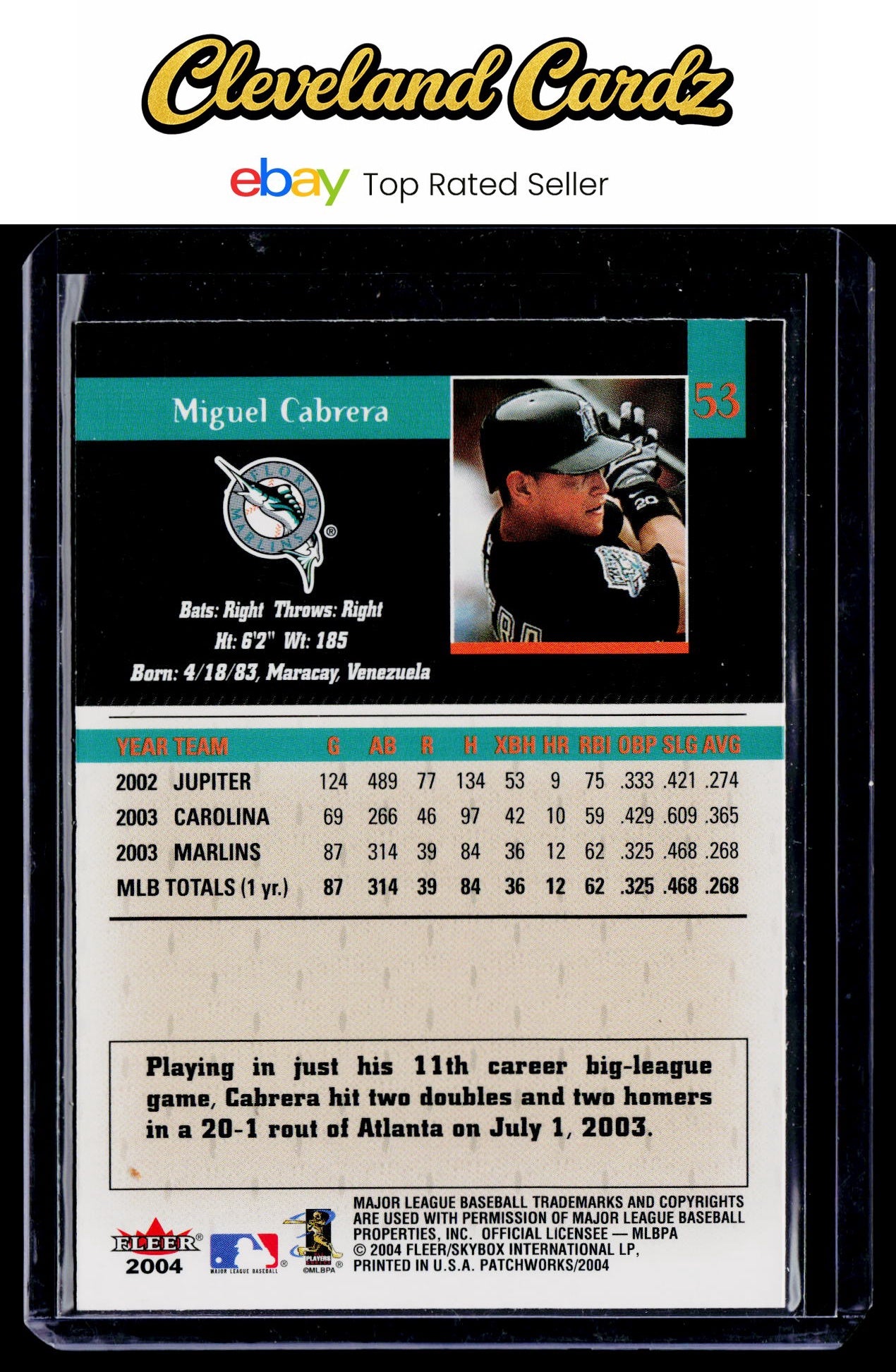2004 Fleer Patchworks #53 Miguel Cabrera