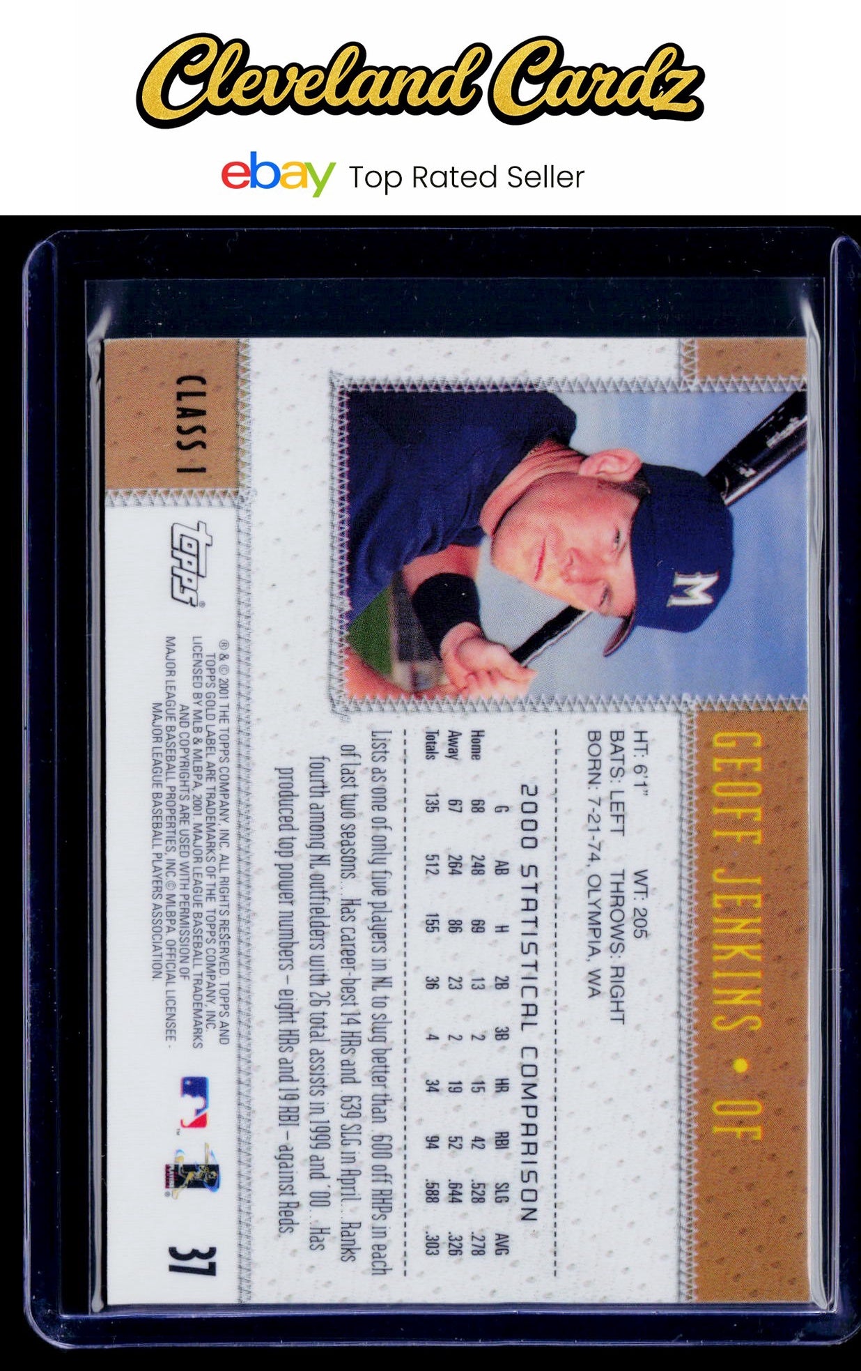 2001 Topps Gold Label #37 Geoff Jenkins