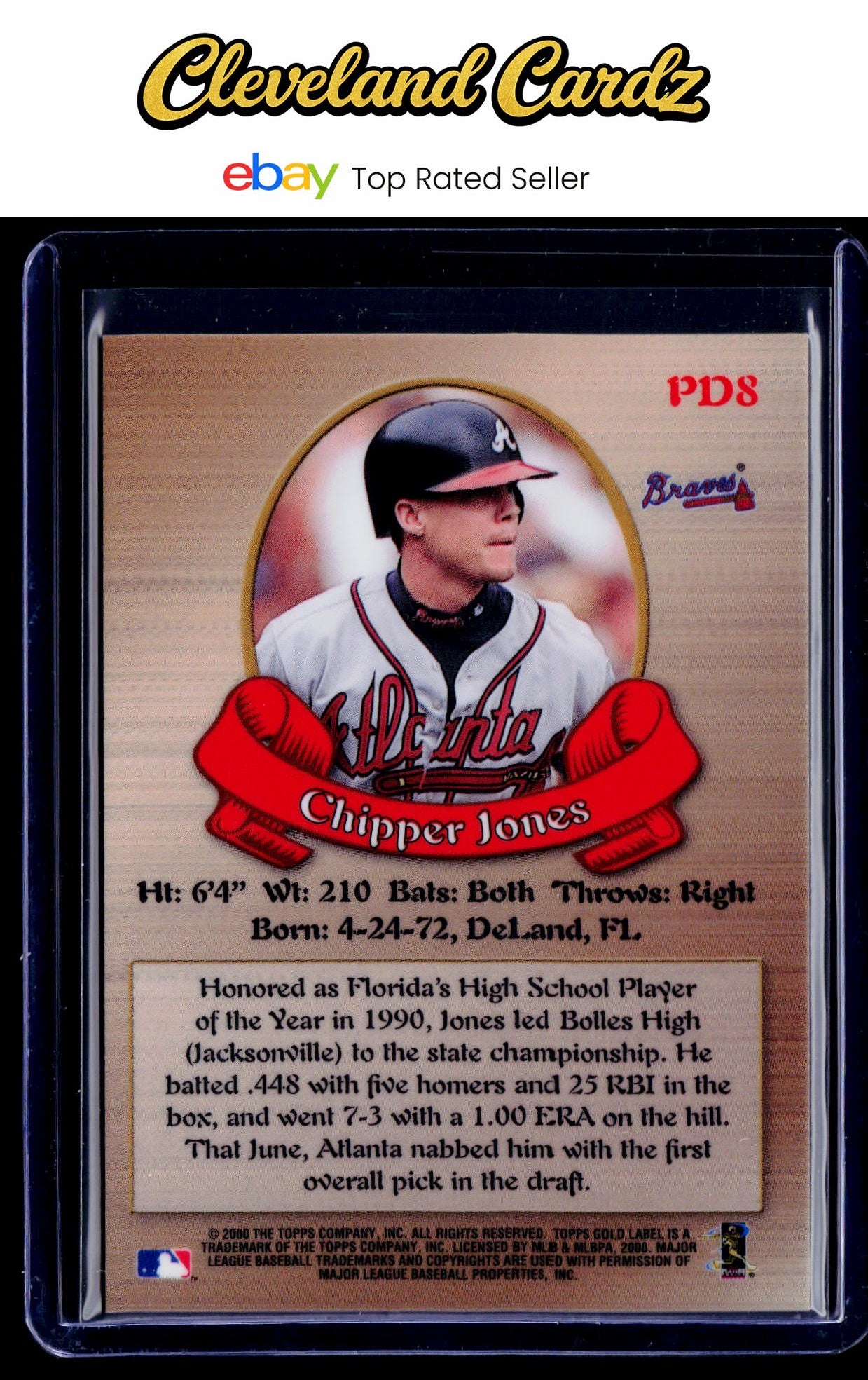2000 Topps Gold Label #PD8 Chipper Jones Prospector's Dream