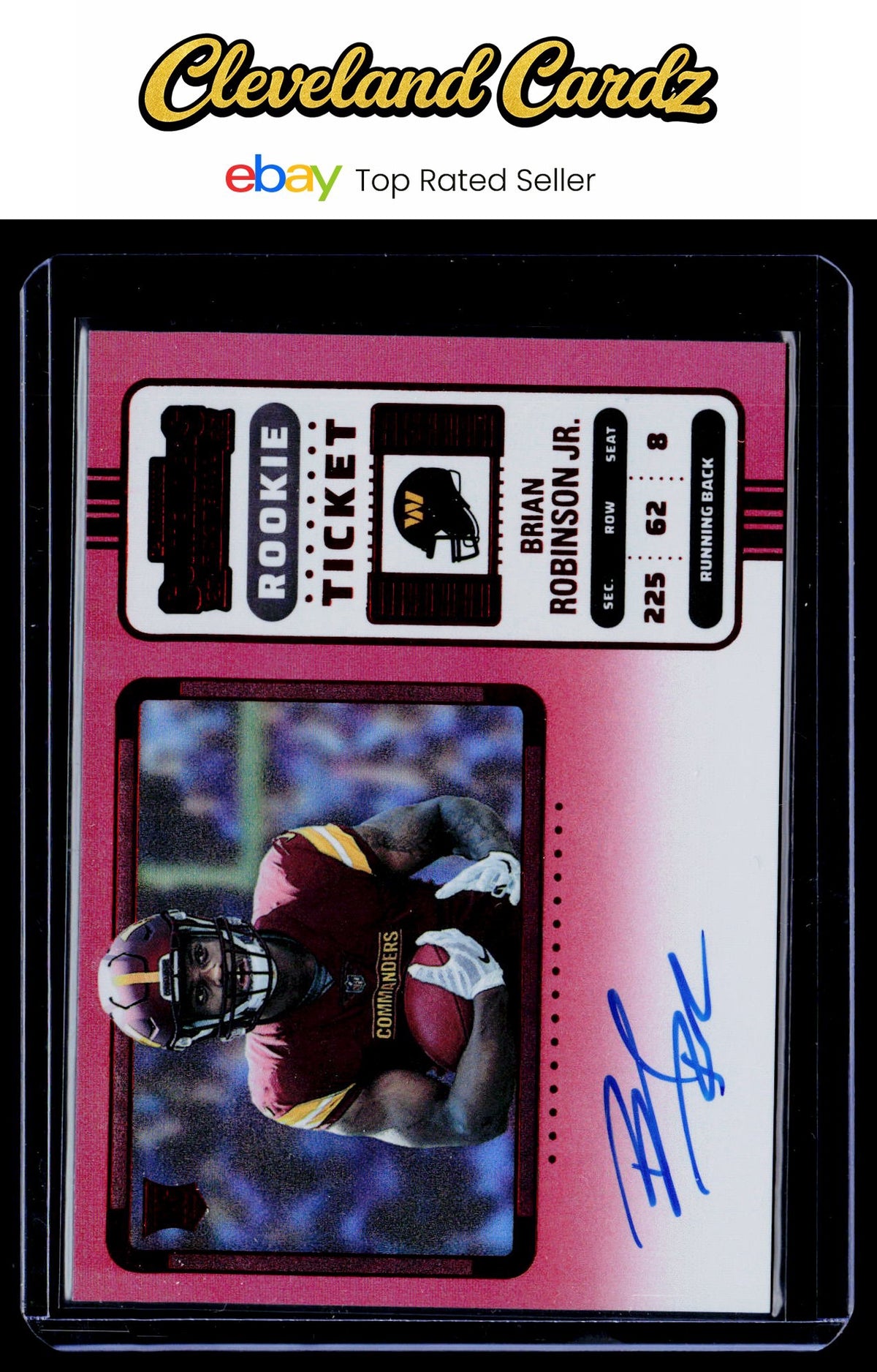 2022 Panini Contenders #106 Brian Robinson Jr. Red Zone Auto RC