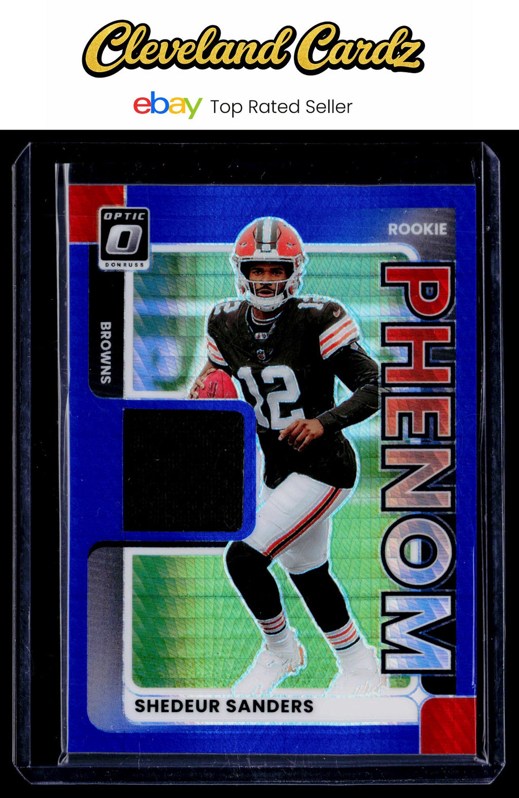 2025 Donruss Optic #RPBH-SSS Shedeur Sanders Rookie Phenoms Blue Hyper RC