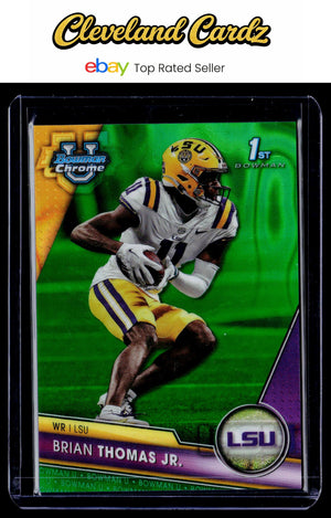 2023 Bowman University Chrome #8 Brian Thomas Jr. Green Lava Refractor #/99