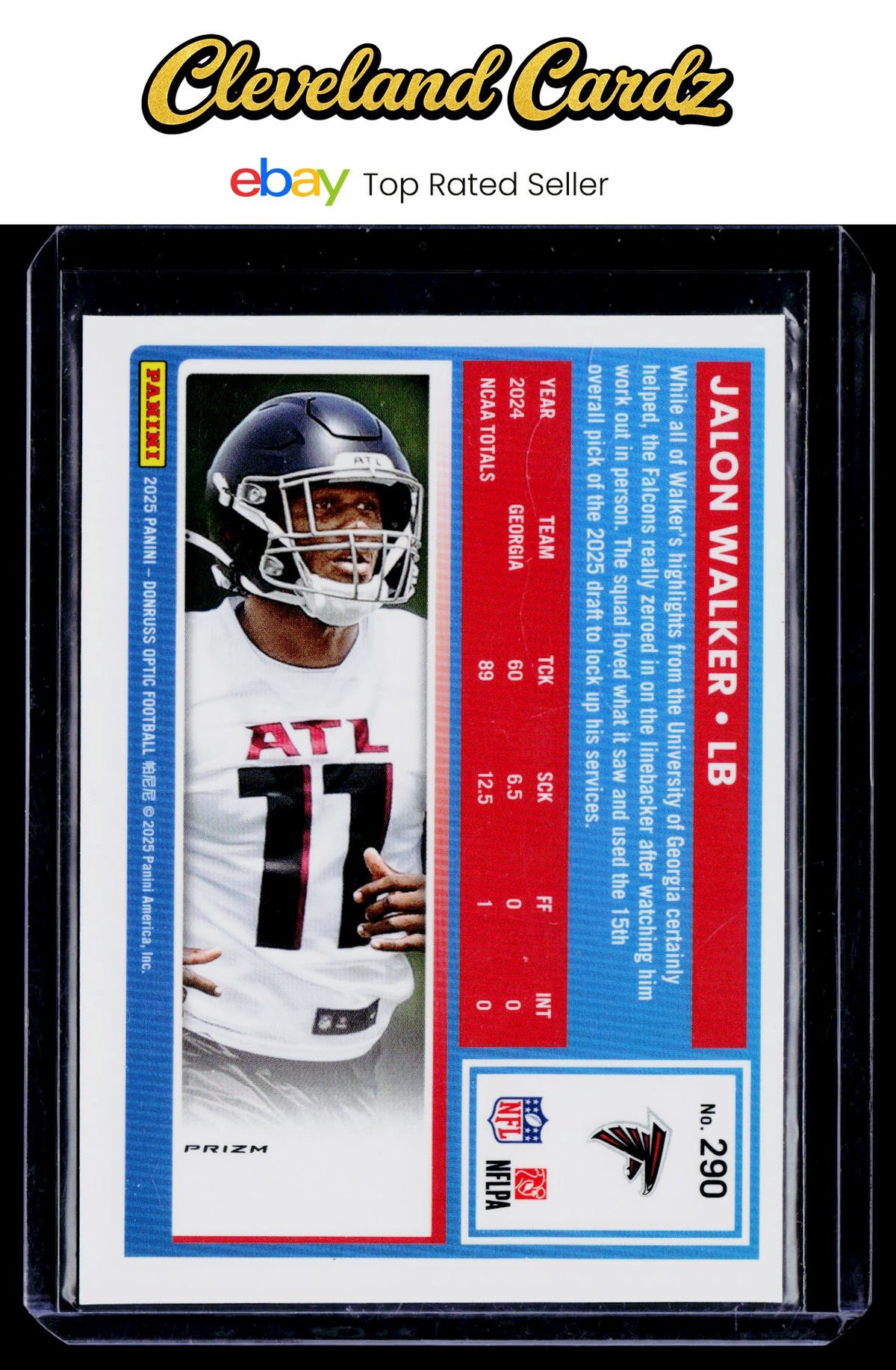 2025 Donruss Optic #290 Jalon Walker Teal Velocity Rated Rookie RC