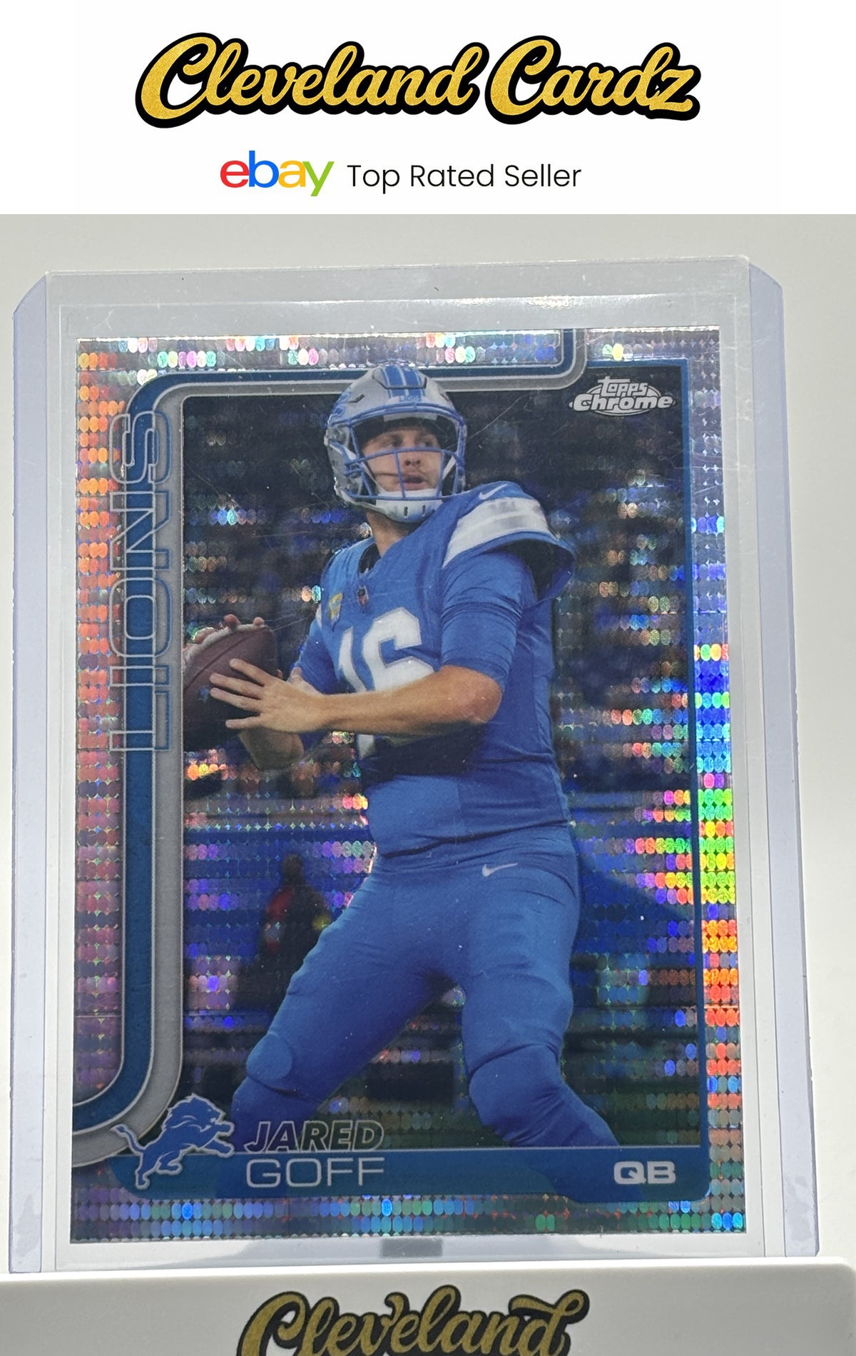 2025 Topps Chrome Football #102 Jared Goff Silver Pulsar