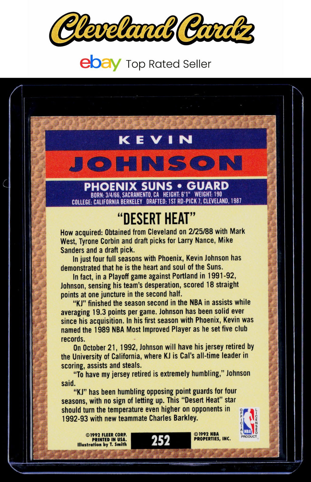 1992-93 Fleer #252 Kevin Johnson