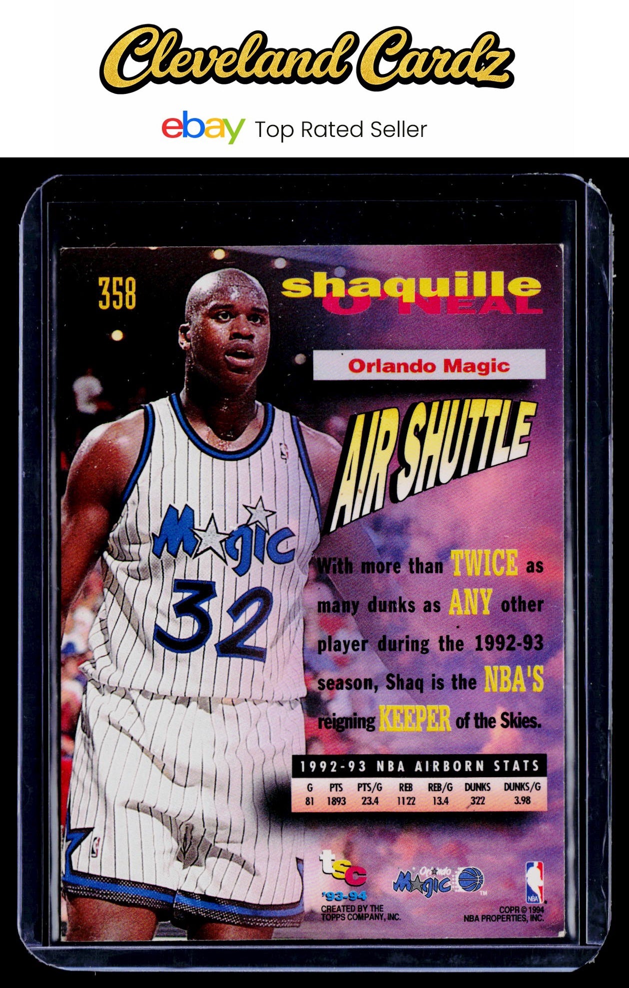 1993-94 Stadium Club #358 Shaquille O'Neal