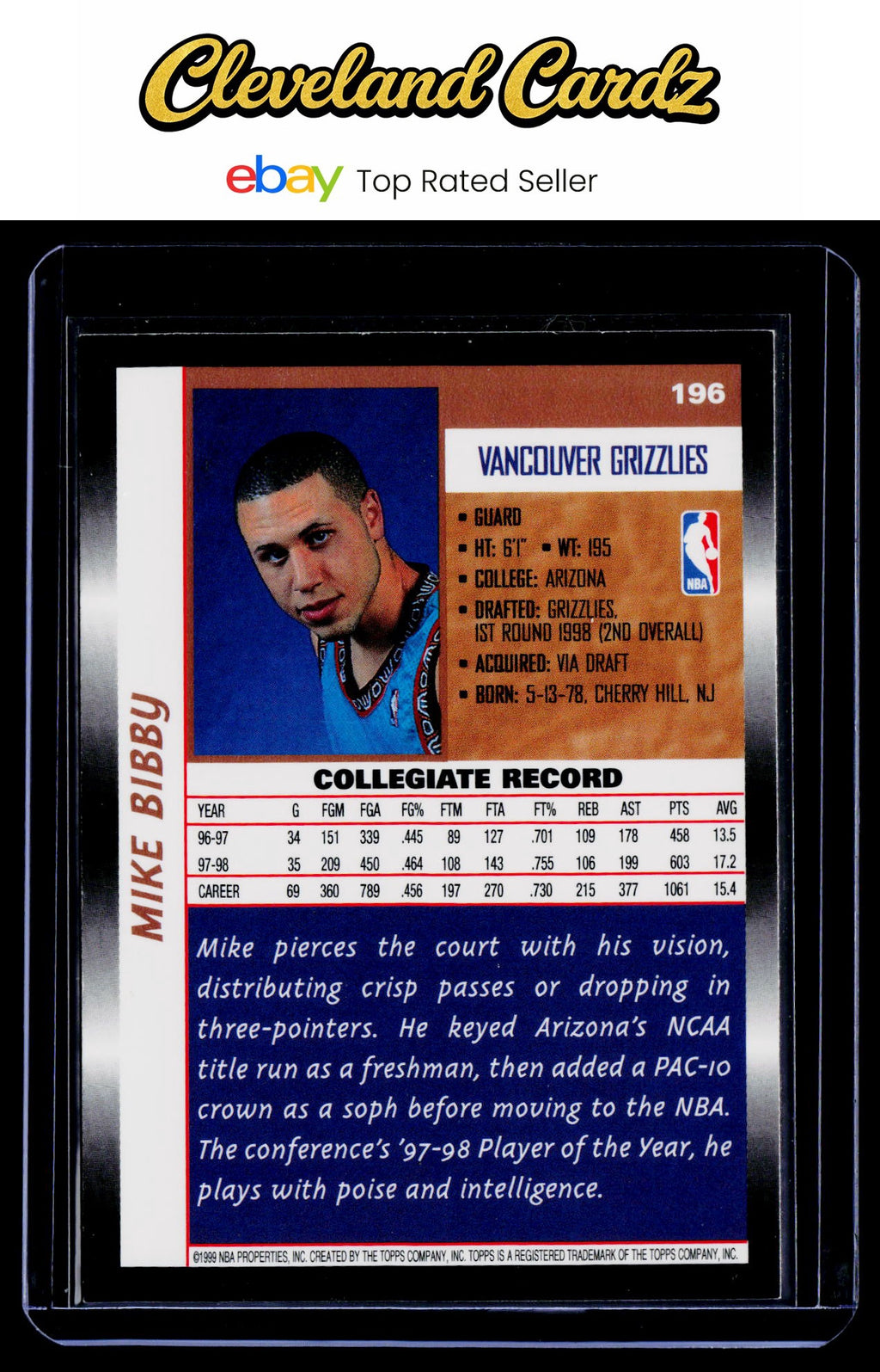 1998-99 Topps #196 Mike Bibby RC
