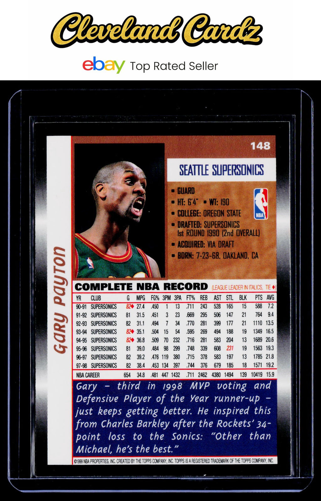 1998-99 Topps #148 Gary Payton