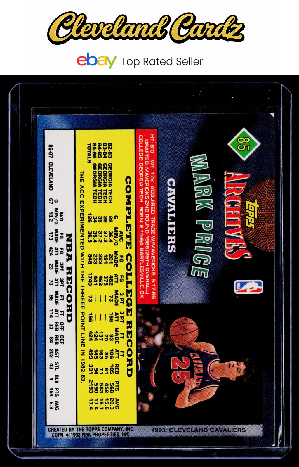 1992-93 Topps Archives #85 Mark Price