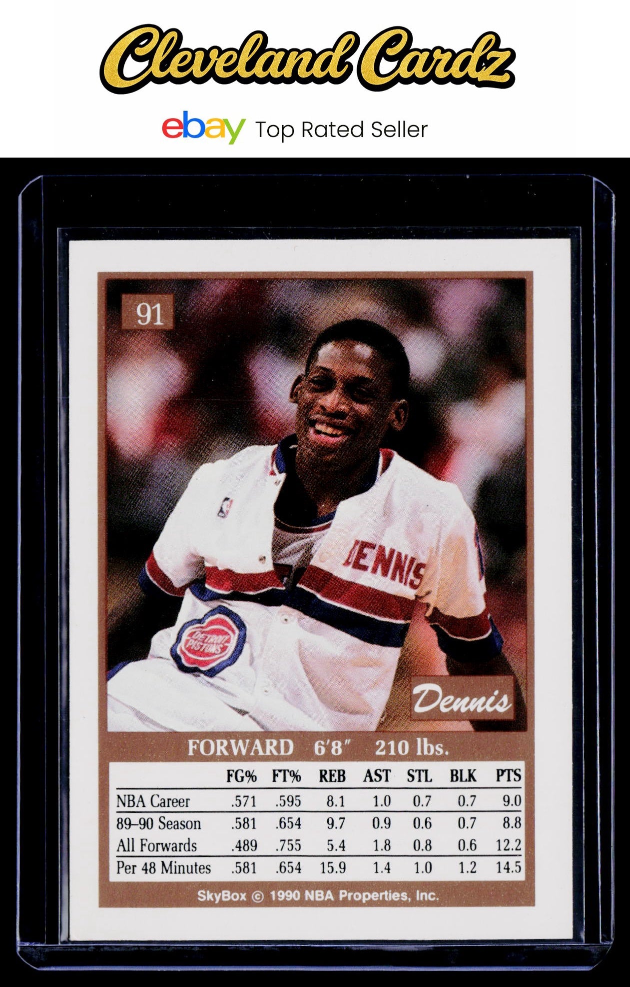1990-91 SkyBox #91 Dennis Rodman