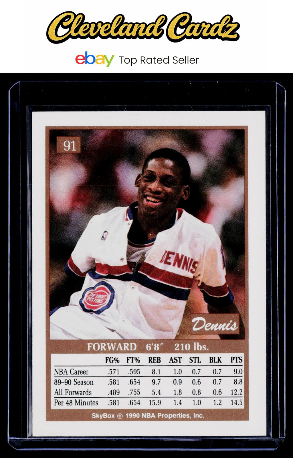 1990-91 SkyBox #91 Dennis Rodman