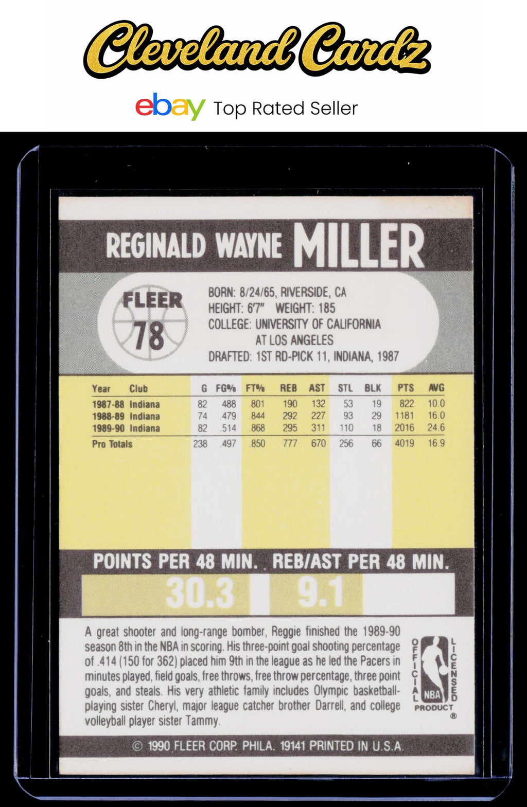 1990-91 Fleer #78 Reggie Miller