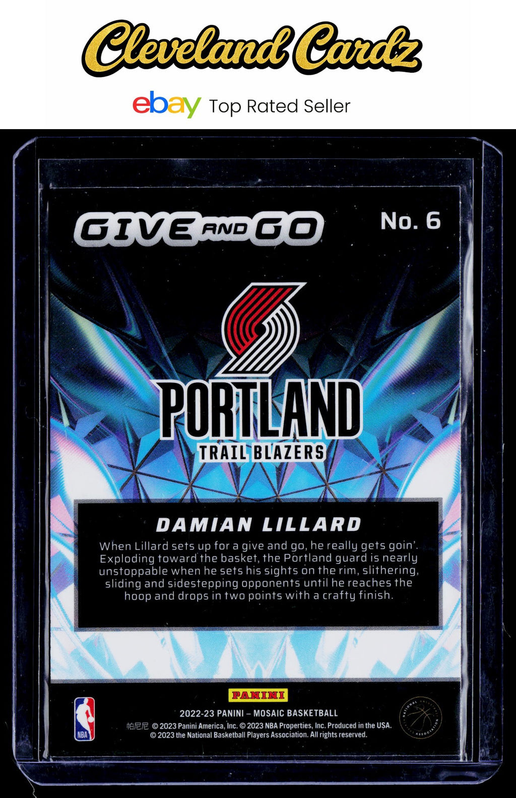 2022-23 Panini Mosaic #6 Damian Lillard Give and Go