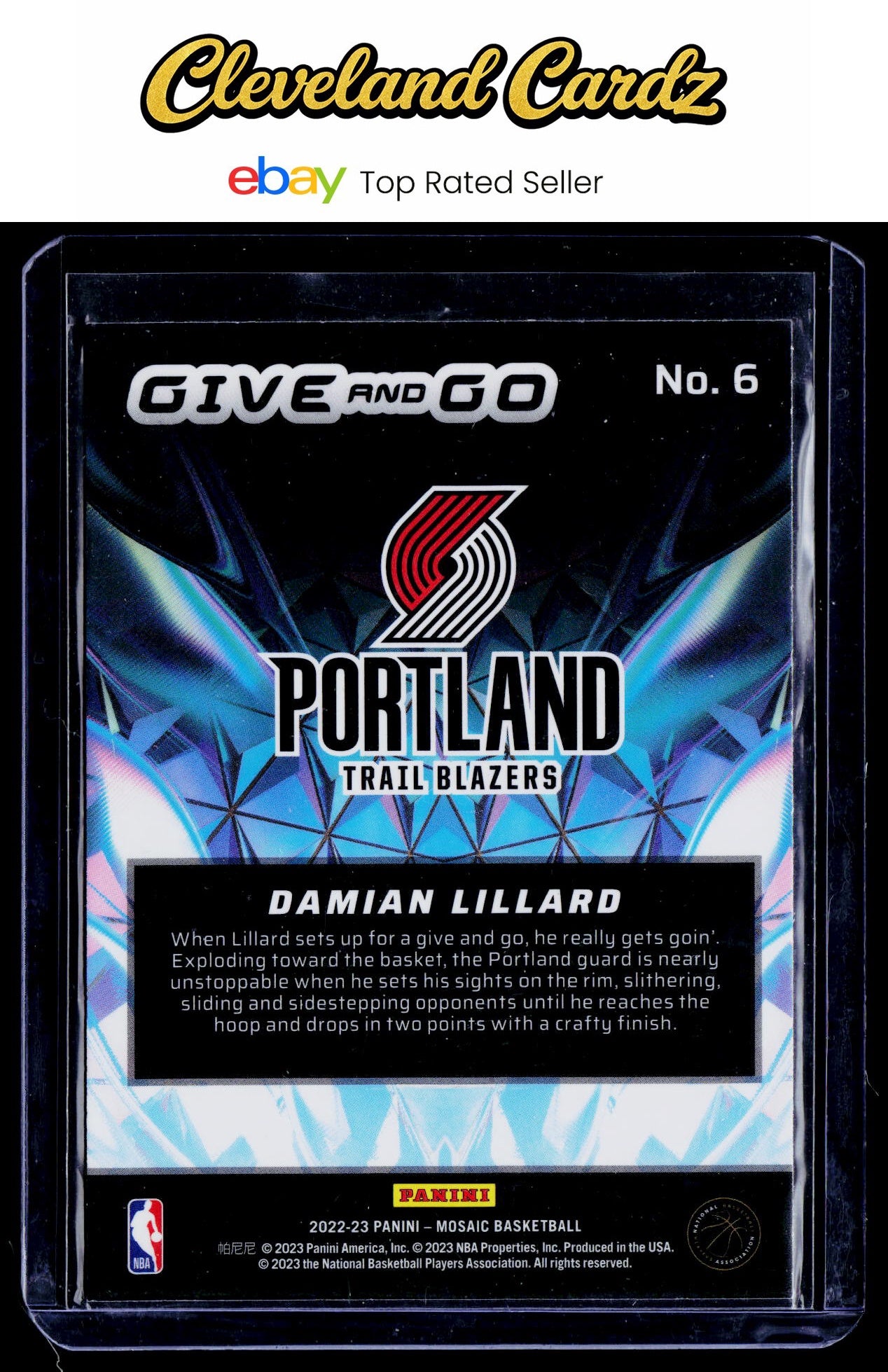 2022-23 Panini Mosaic #6 Damian Lillard Give and Go