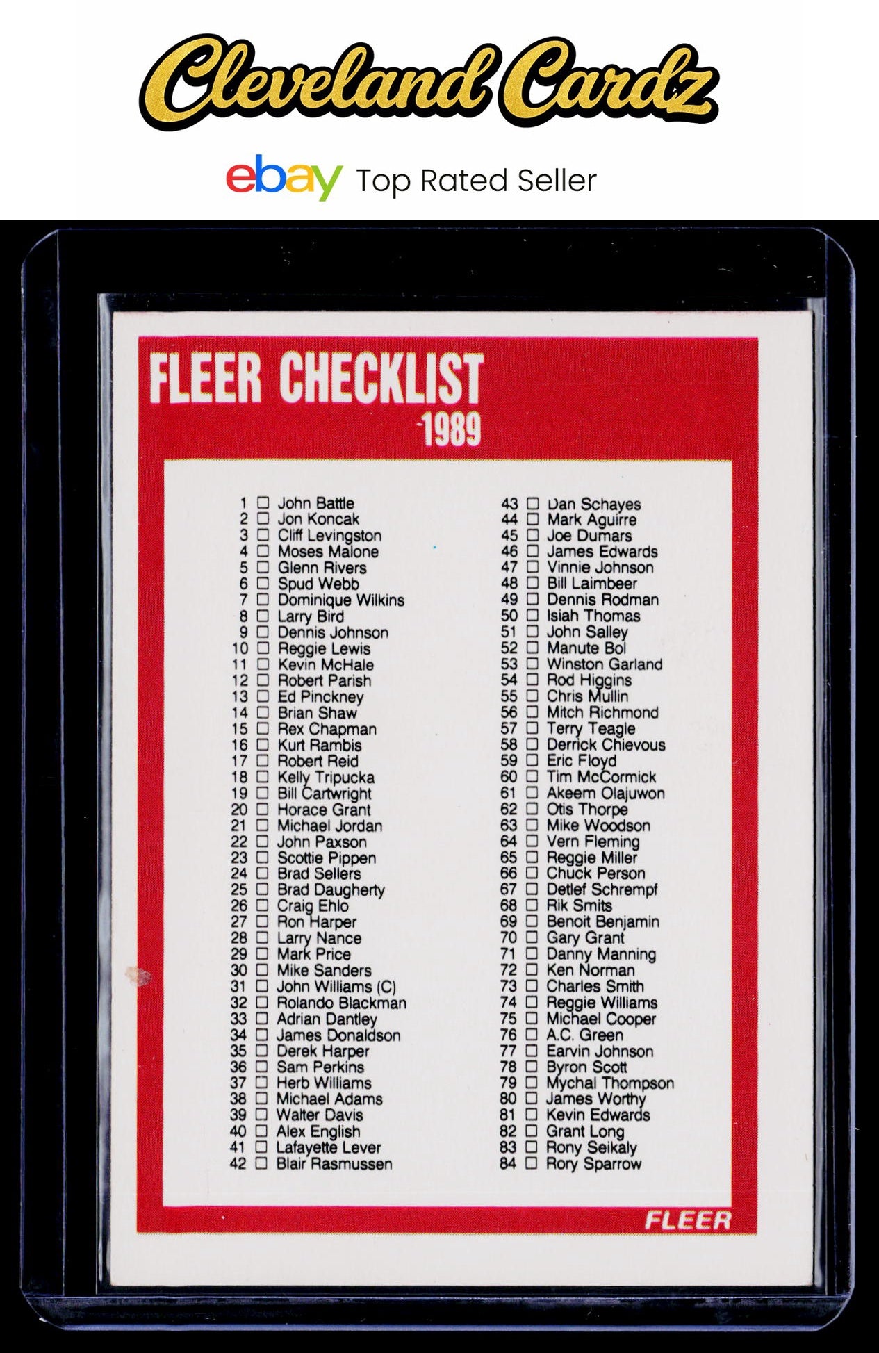1989-90 Fleer #168 1989 Fleer Checklist