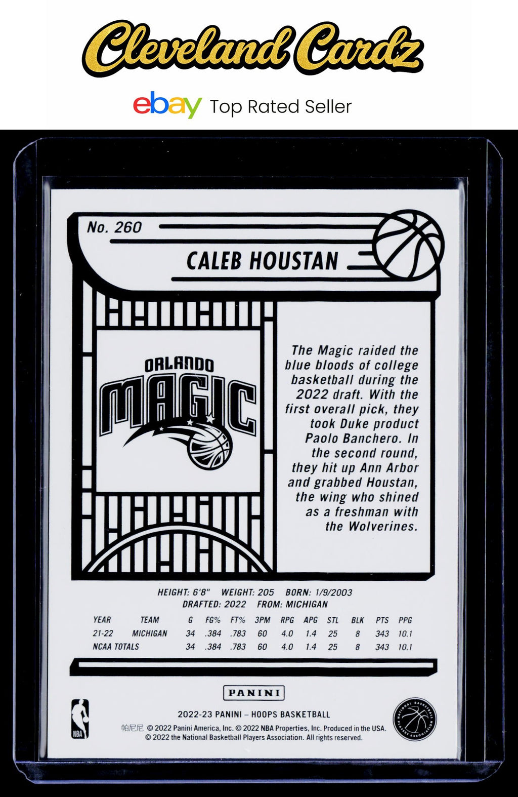 2022-23 Hoops #260 Caleb Houstan RC