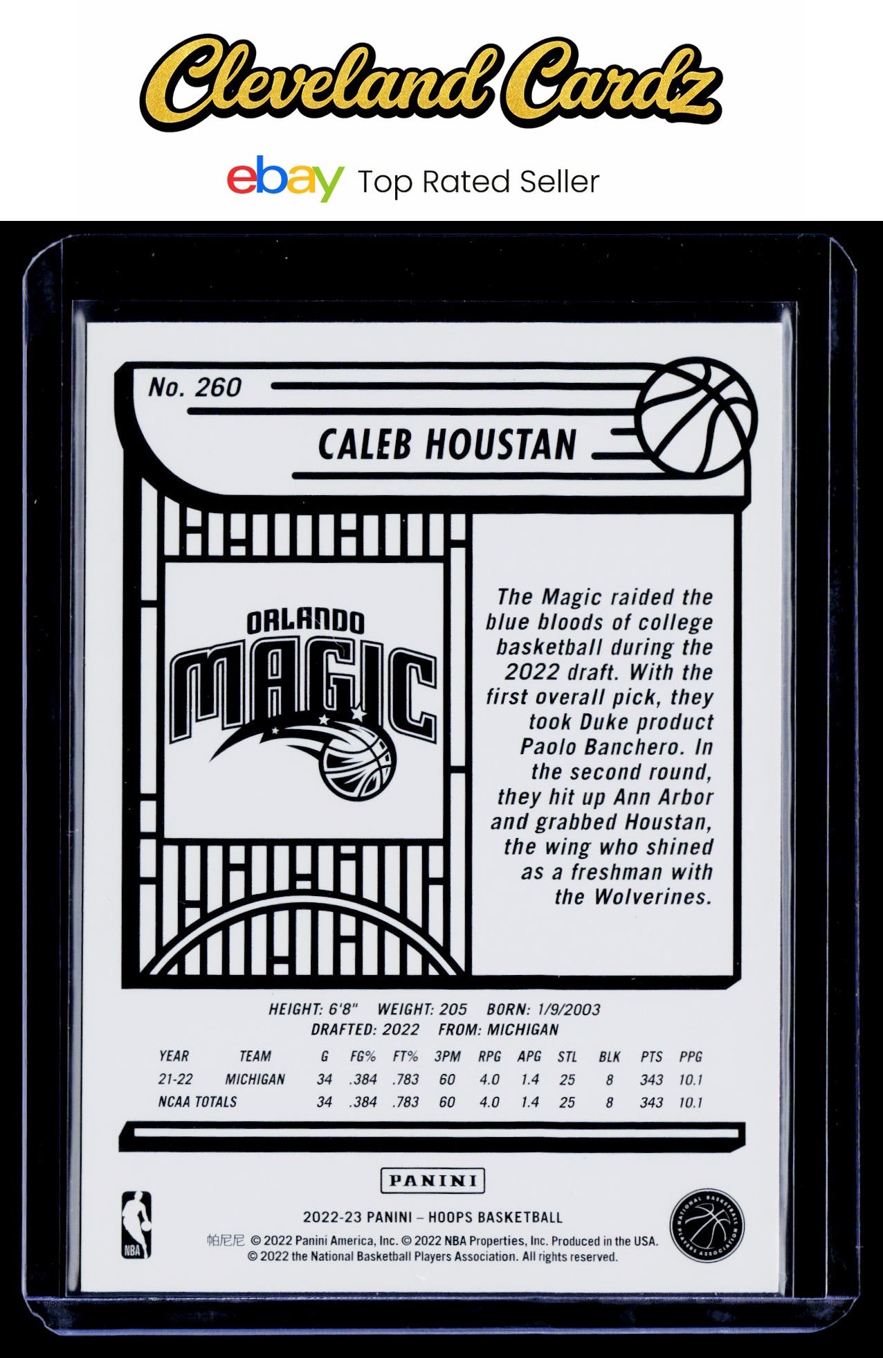 2022-23 Hoops #260 Caleb Houstan RC
