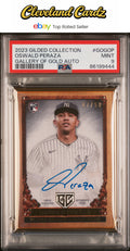 2023 Topps Gilded Collect. Gallery Of Gold Auto #GOGOP Oswald Peraza #/50 PSA 9