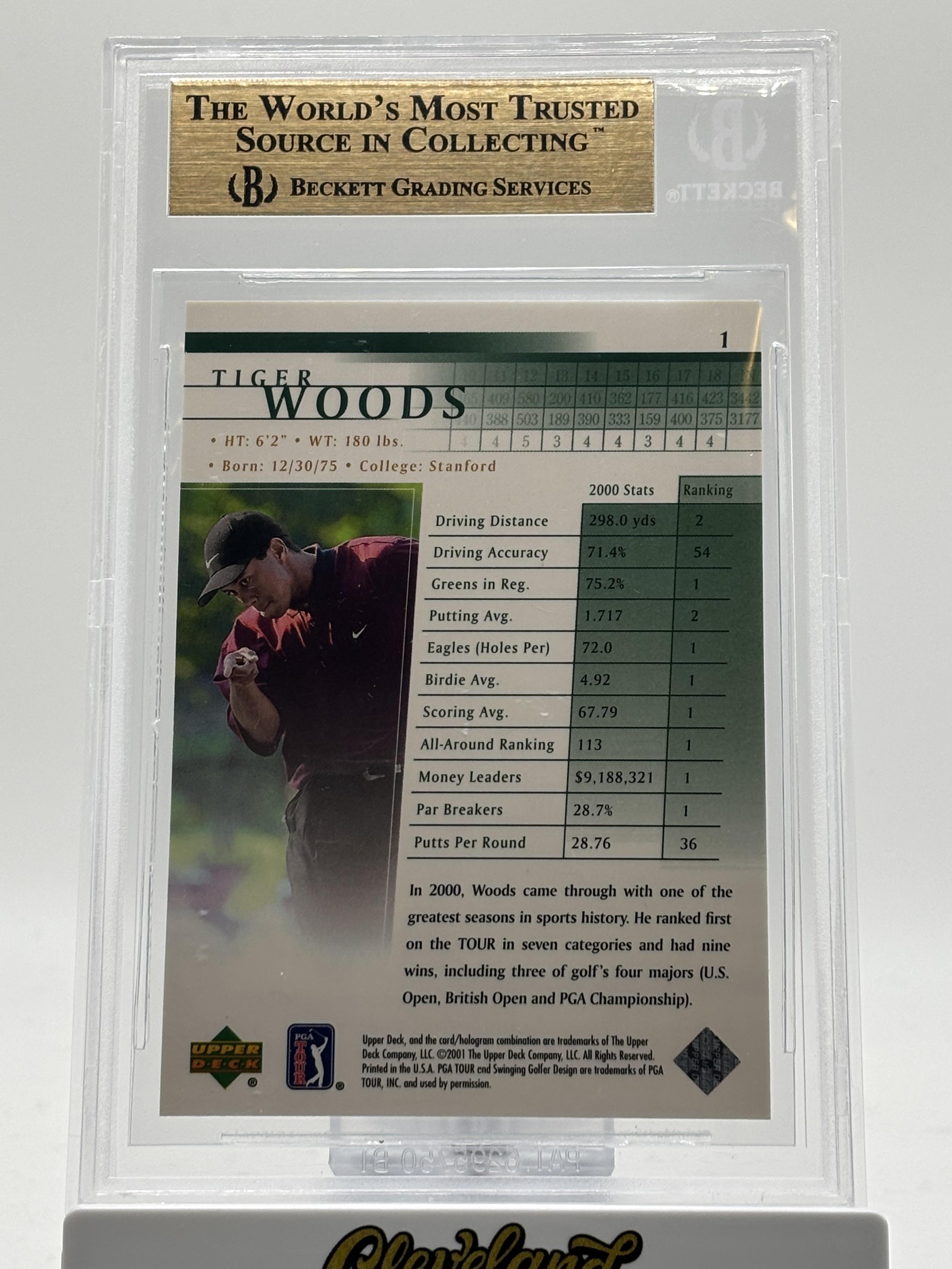 2001 Upper Deck #1 Tiger Woods BGS 9.5 Rookie Card