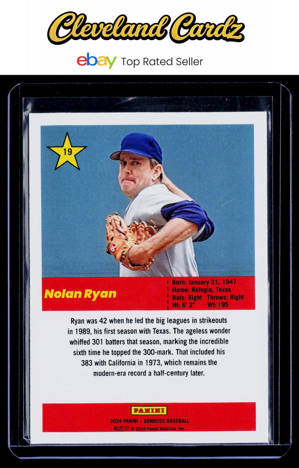 2024 Donruss #19 Nolan Ryan Action All-Stars