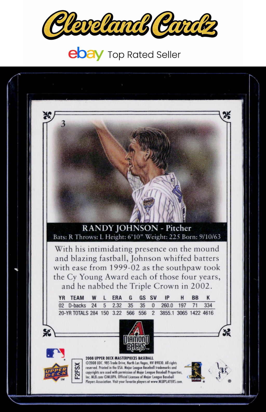 2008 Upper Deck Masterpieces #3 Randy Johnson