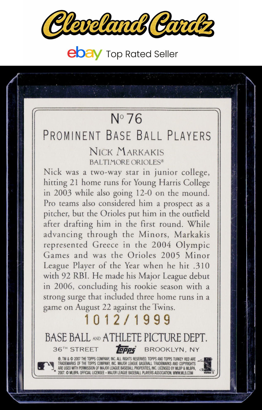 2007 Topps Turkey Red #76 Nick Markakis Chrome #/1999