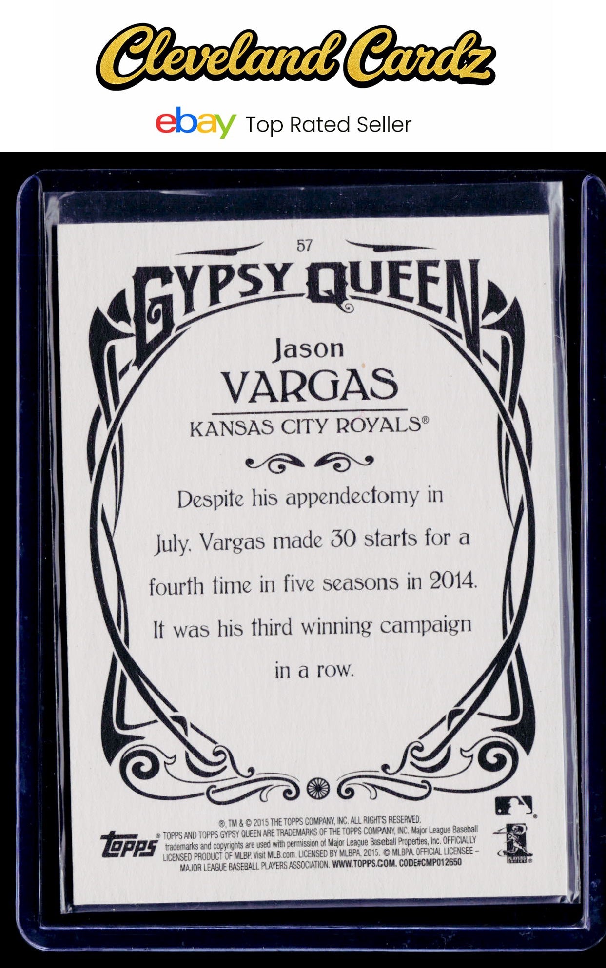 2015 Topps Gypsy Queen #57 Jason Vargas Paper Frame White