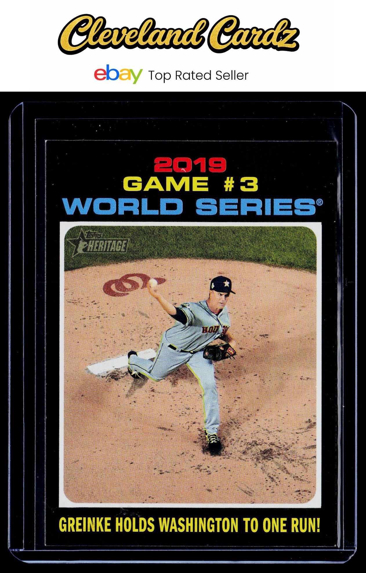2020 Topps Heritage #329 2019 World Series: Greinke Holds Washington to One Run!