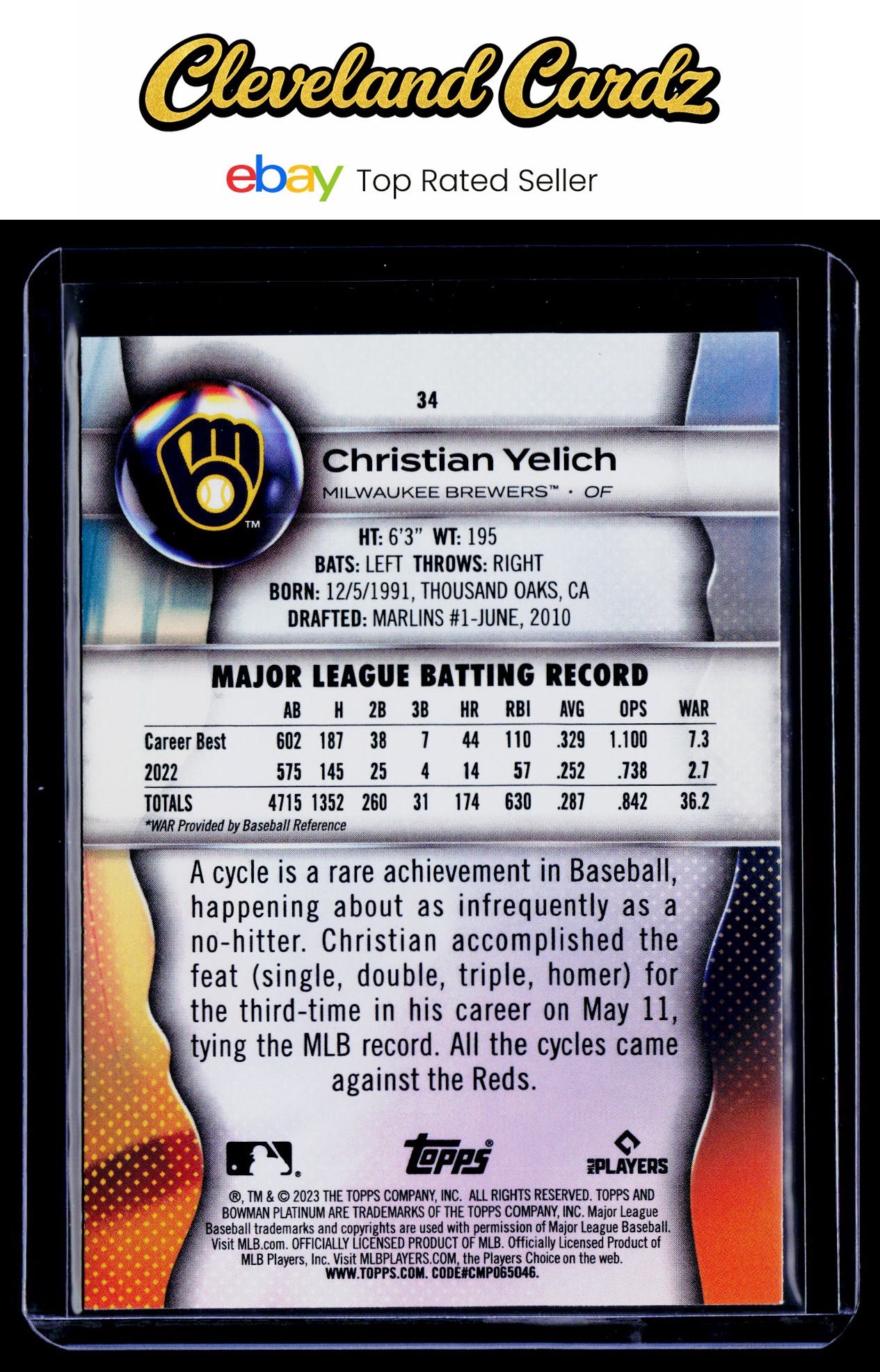 2023 Bowman Platinum #34 Christian Yelich