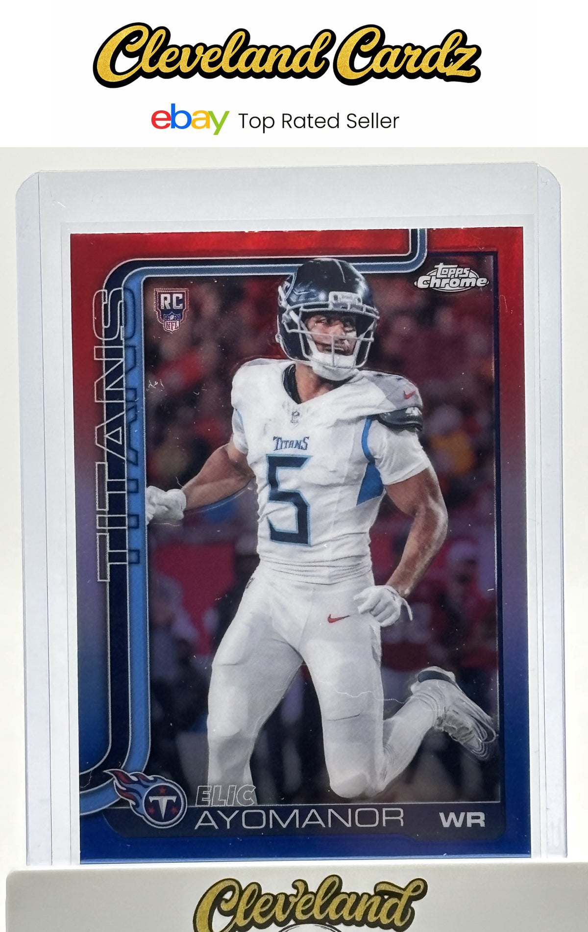 2025 Topps Chrome #336 Elic Ayomanor Red White and Blue Refractor RC