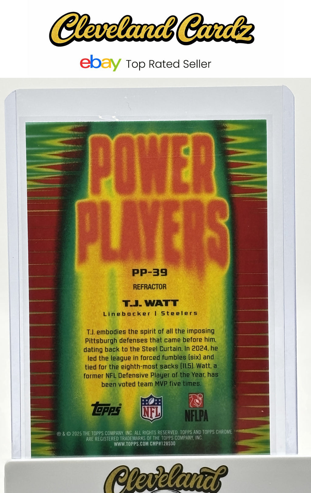 2025 Topps Chrome #PP-39 T.J. Watt Power Players Refractor
